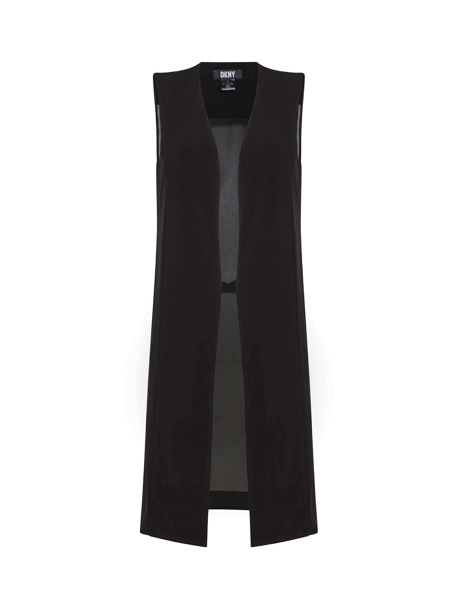 DKNY - Long cardigan with chiffon back, Black, large image number 0