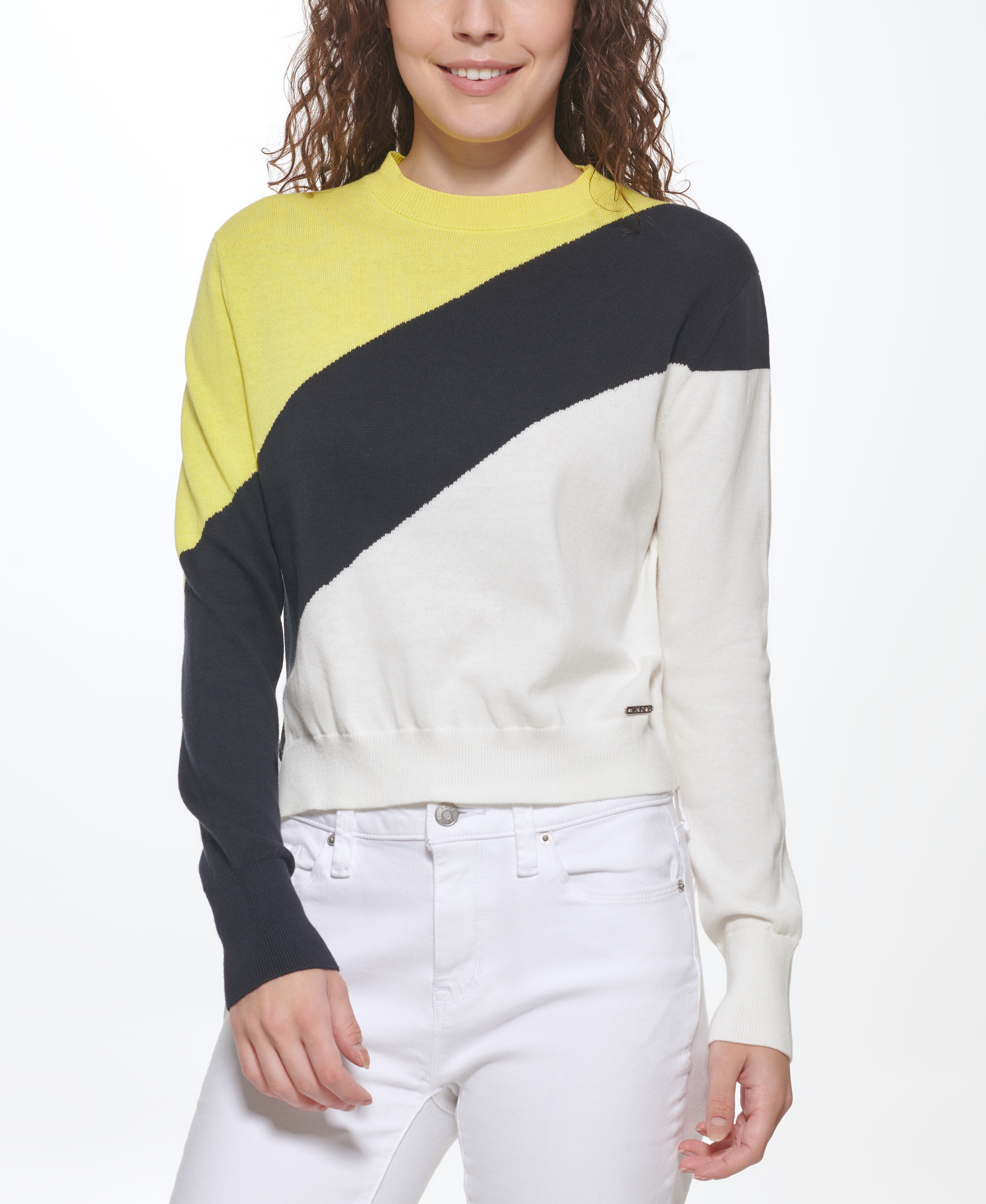 Color block sweater, White, large image number 3