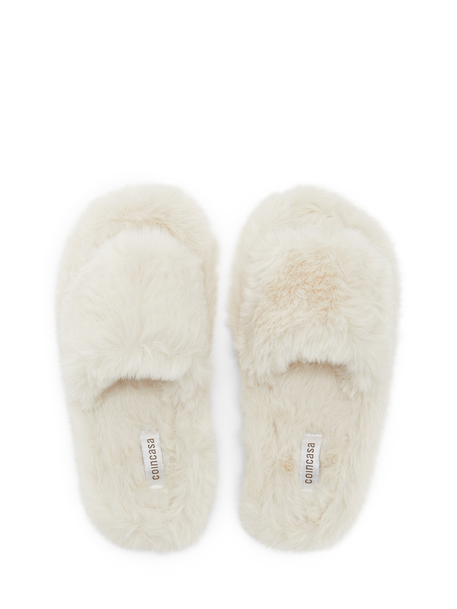 Fluffy slippers, White, large image number 0