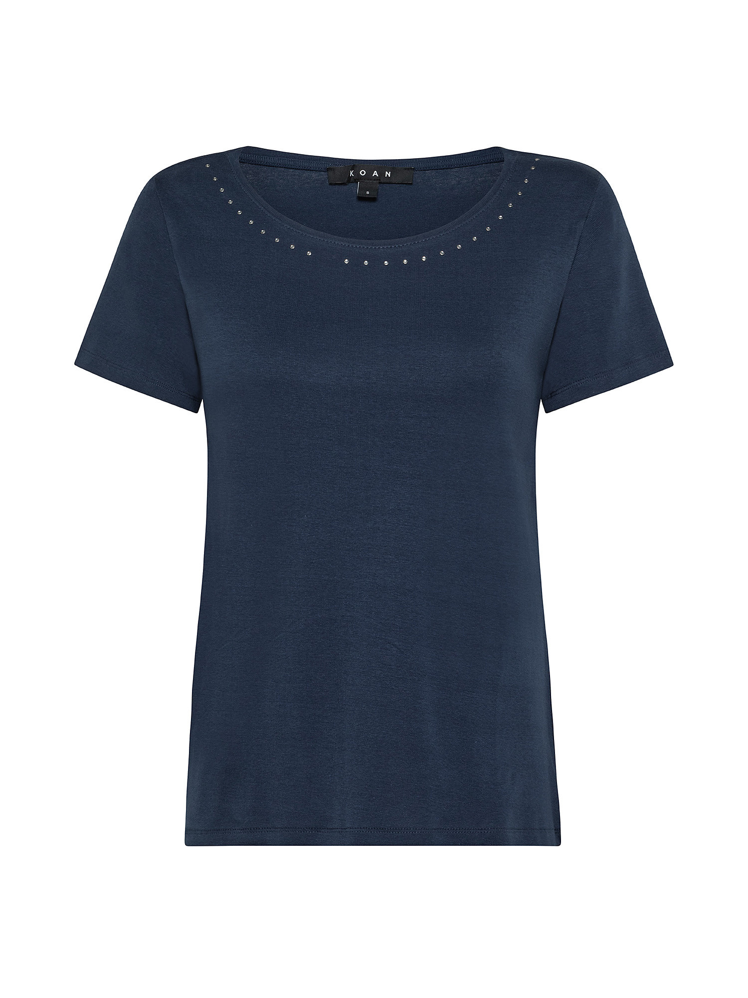 T-shirt with rhinestones, Blue, large image number 0