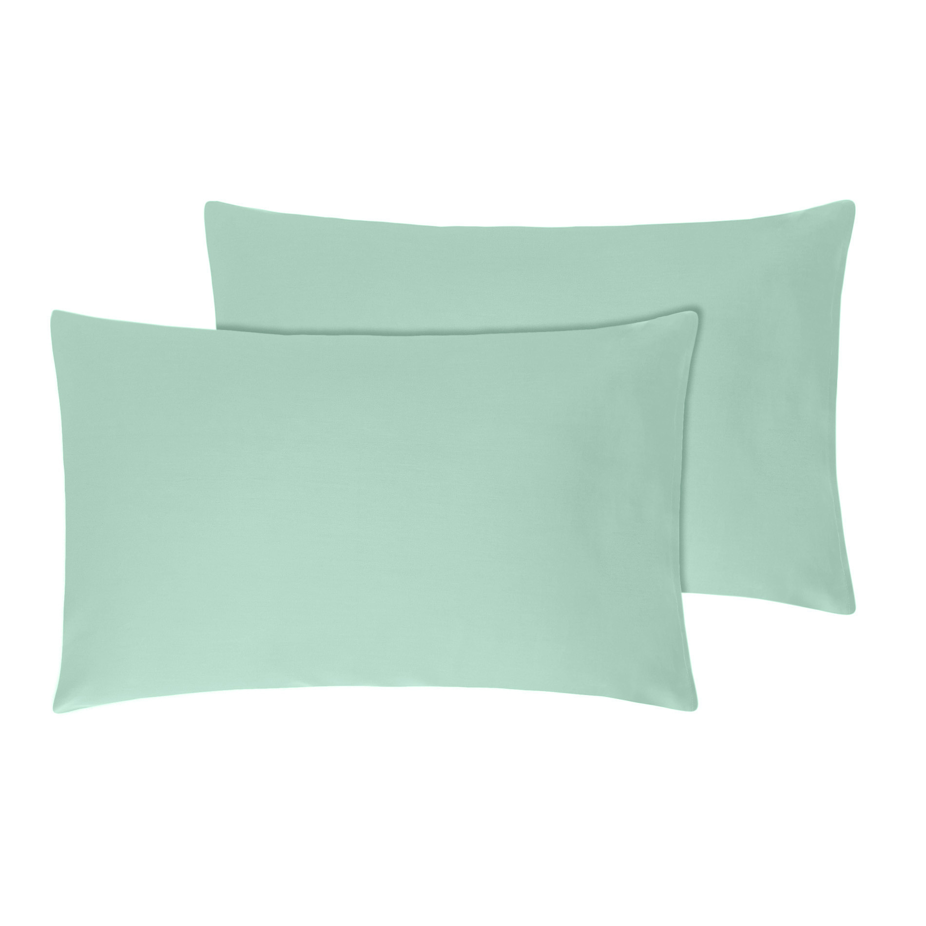 Zefiro 2-pack pillowcases in 100% cotton satin, Turquoise, large image number 0