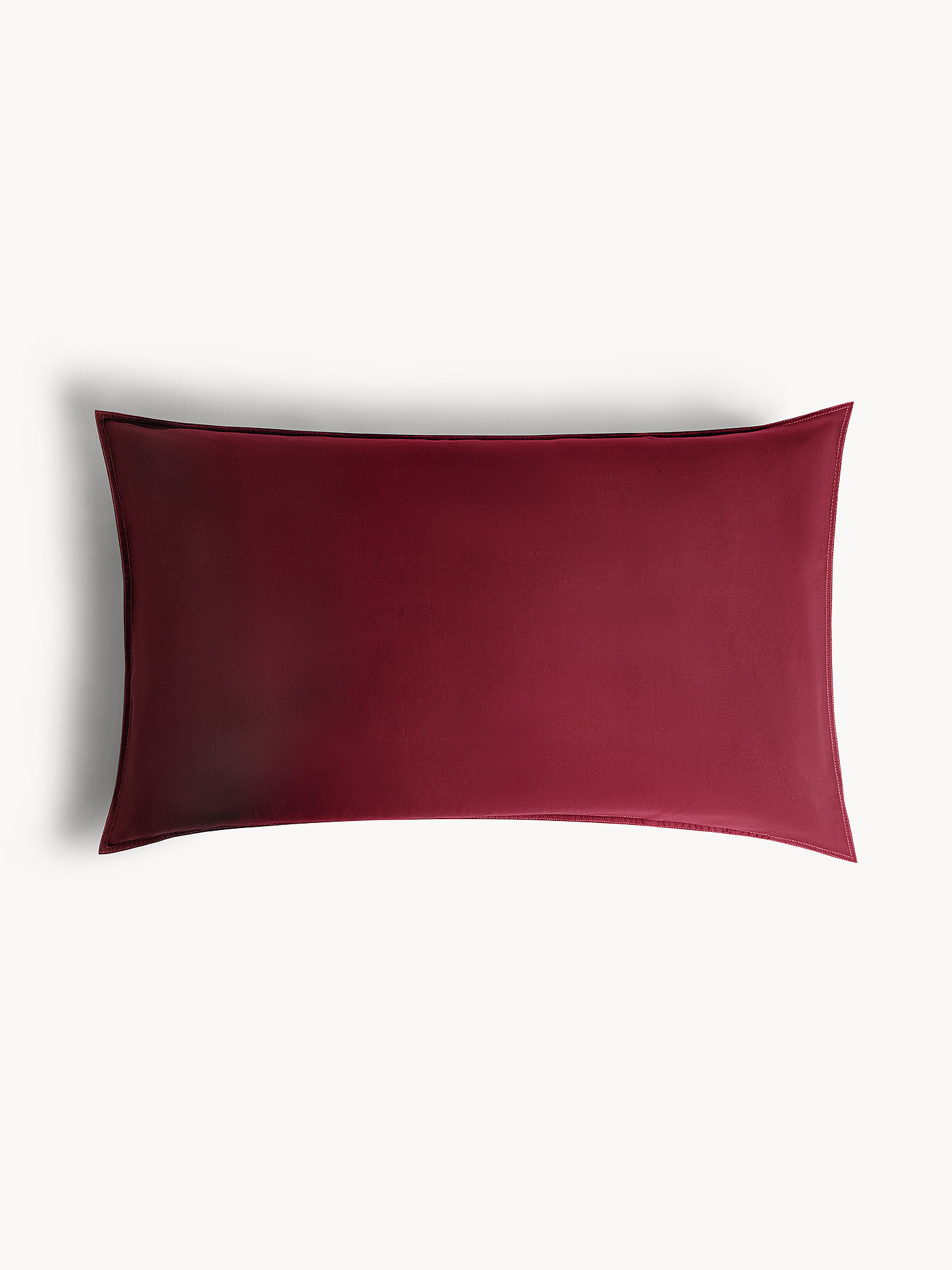 Federa in raso cotone lavato, Rosso bordeaux, large image number 0