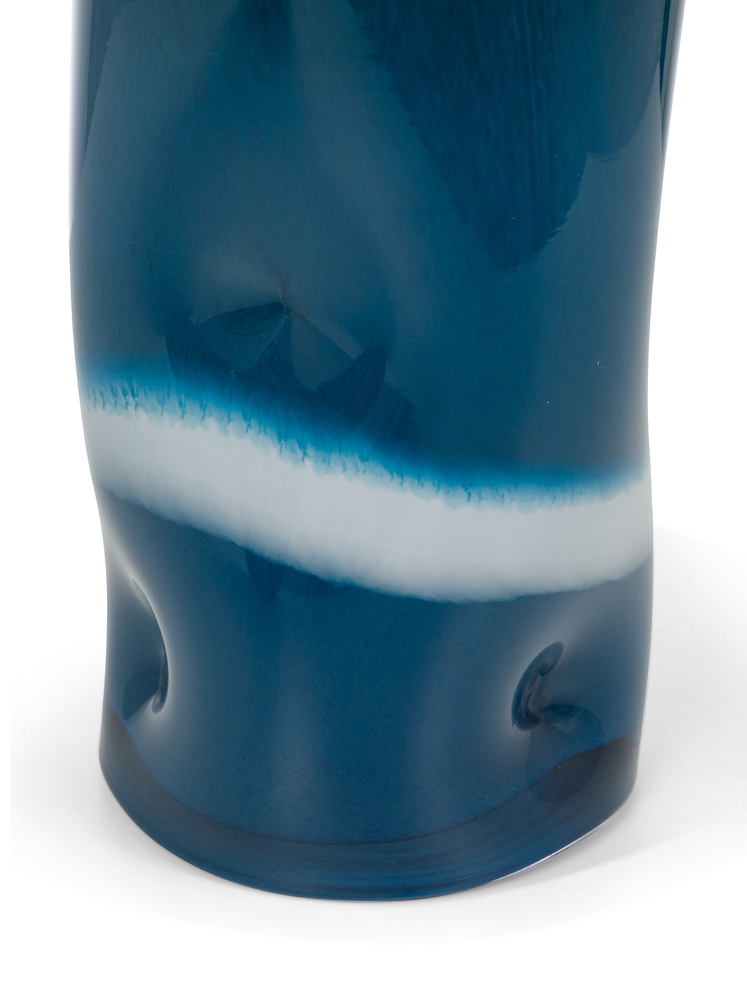 Vase in colored glass with wave effect, Light Blue, large image number 1