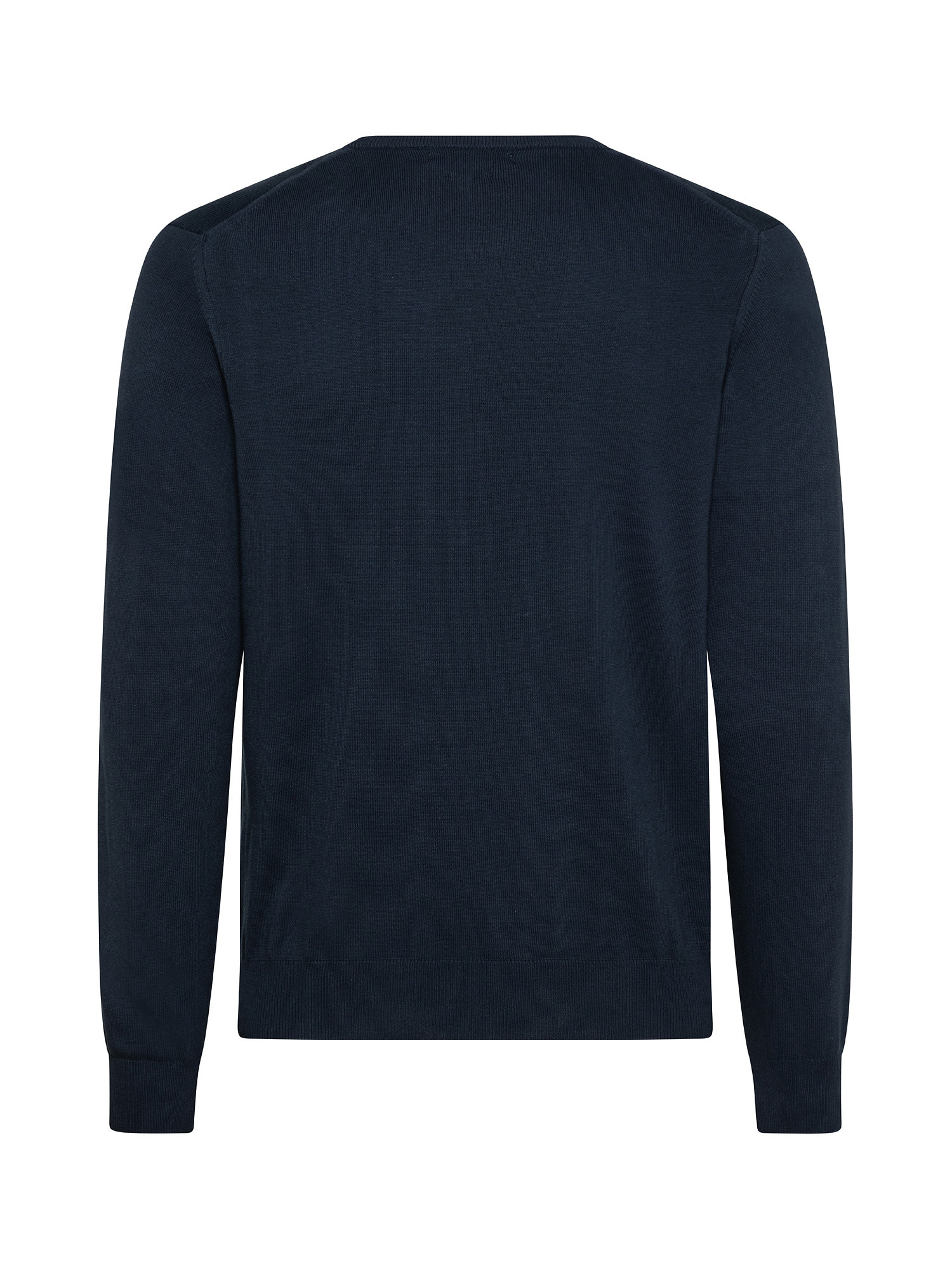 Pure cotton crewneck sweater, Dark Blue, large image number 1