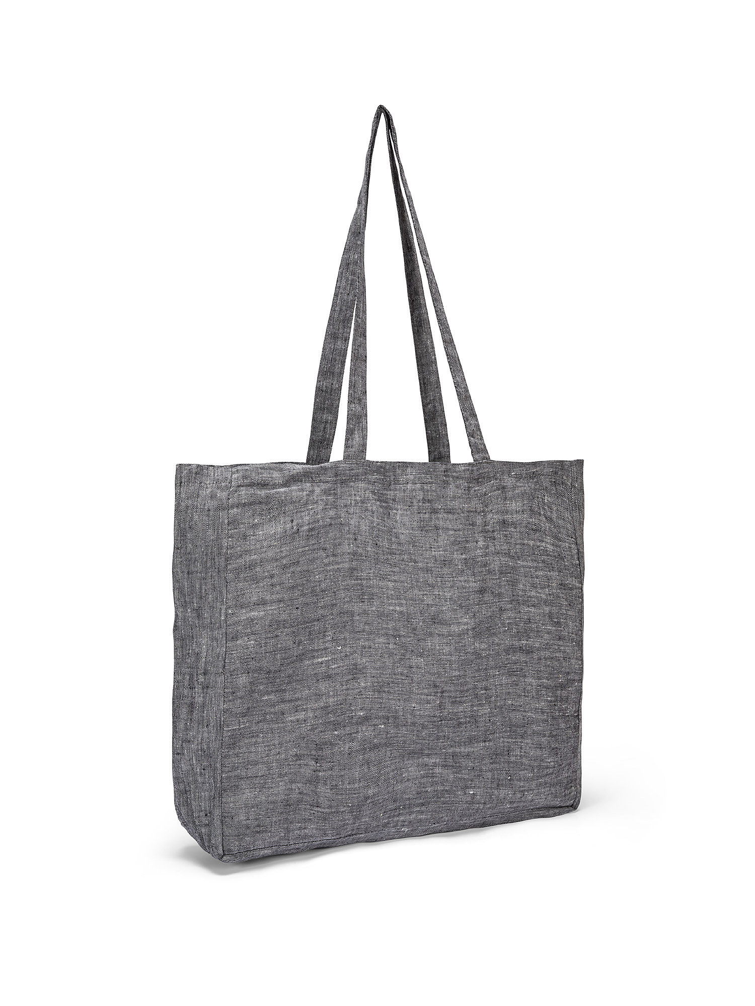 Solid color washed linen bag, Grey, large image number 1
