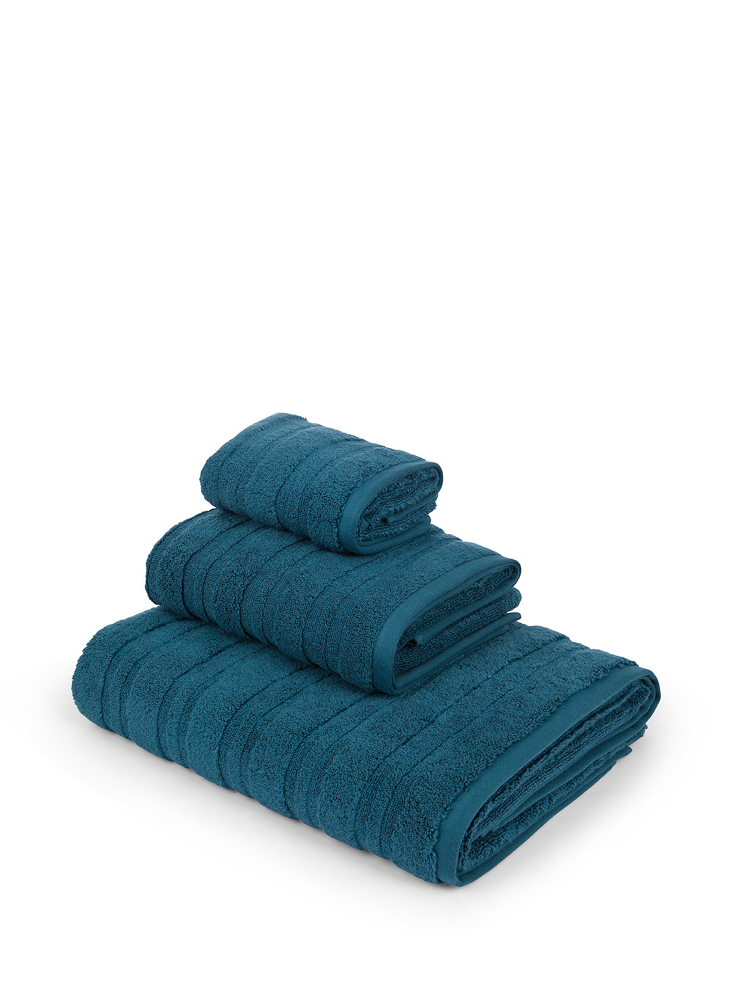 Zefiro Gold solid color 100% cotton towel, Blue, large image number 0