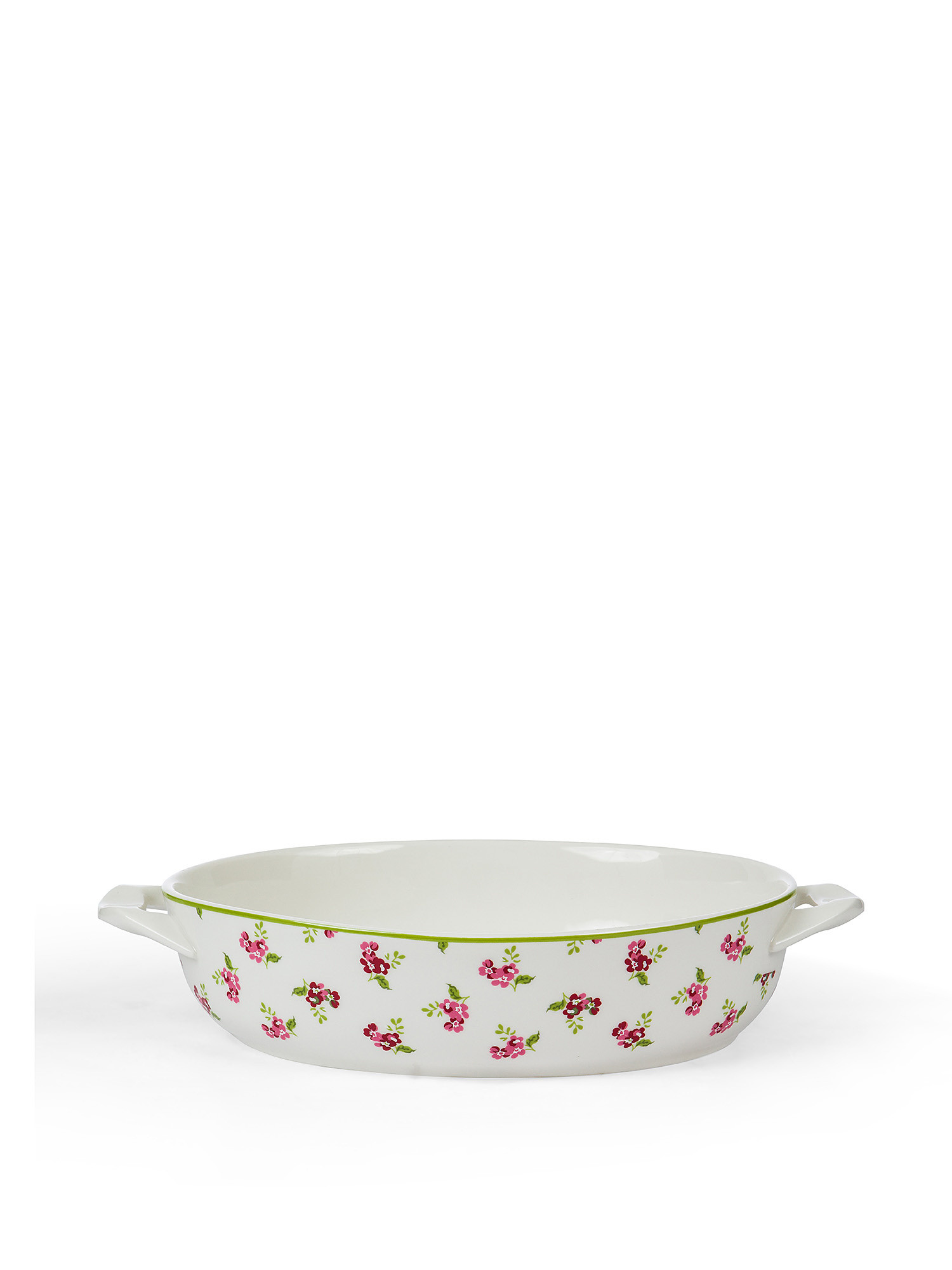 New bone china baking dish with small roses, White, large image number 0