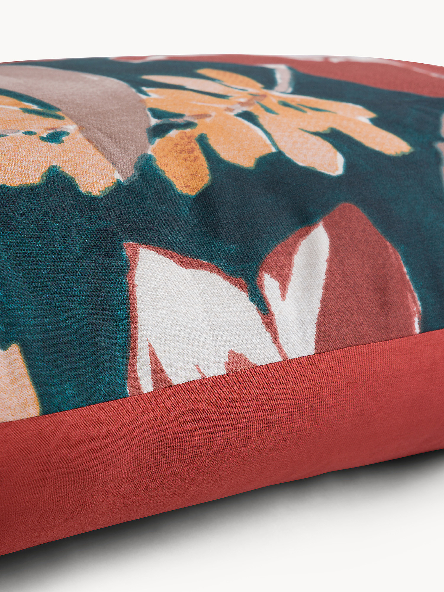Cotton sateen pillowcase with floral print, Multicolor, large image number 1