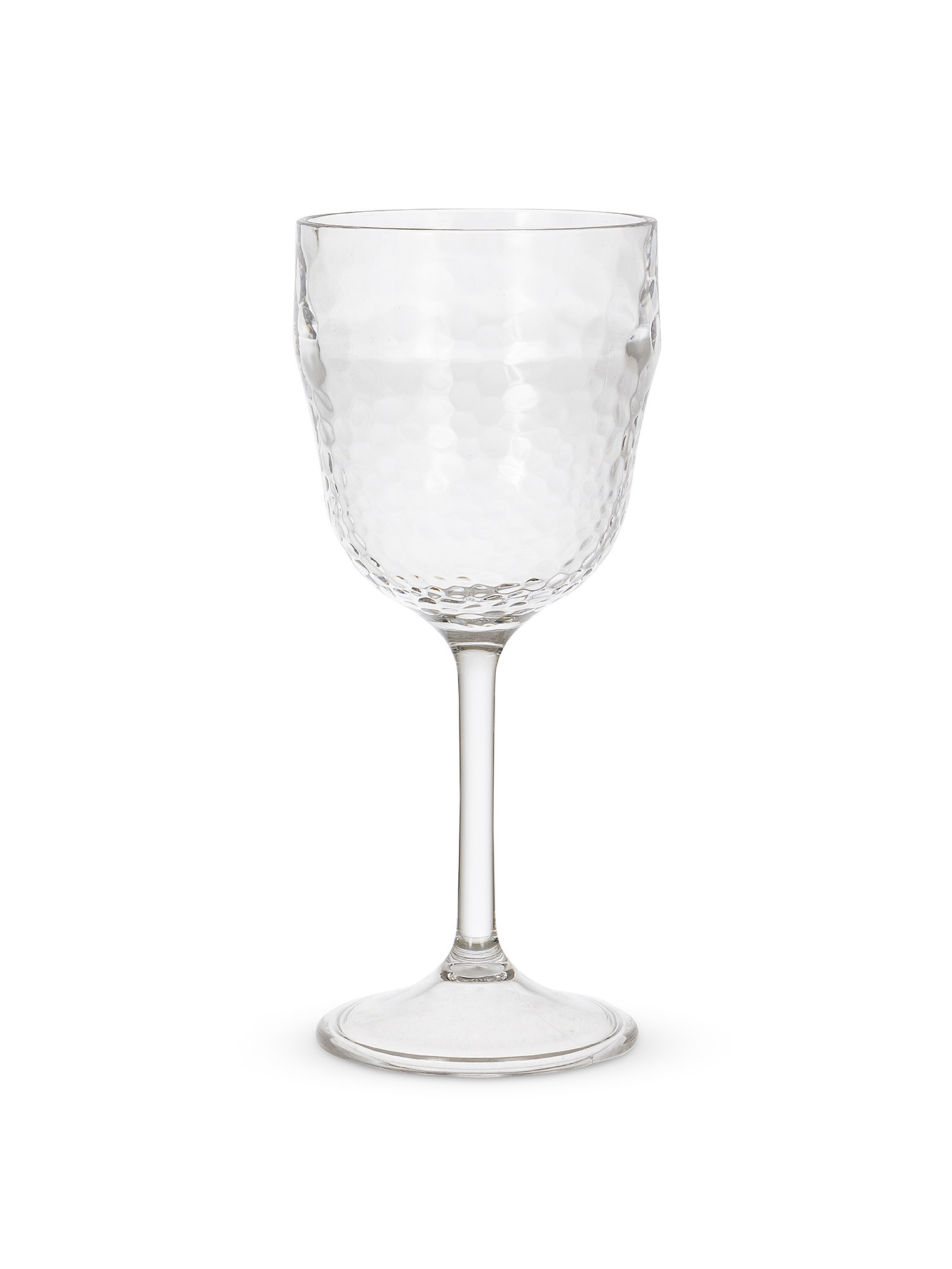 Plastic goblet with hammered effect, Transparent, large image number 0