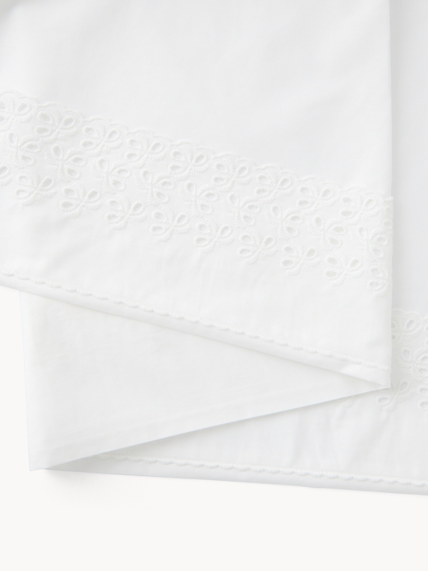 Parure lenzuolo in cotone percalle con ricamo - Prezzo di lancio, Bianco, large image number 1