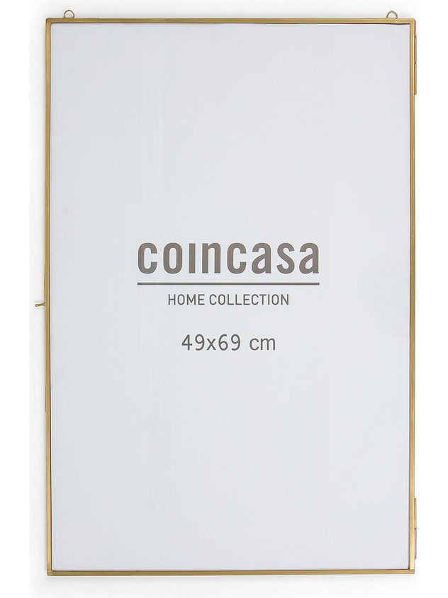Wall photo frame with golden profiles 50x70