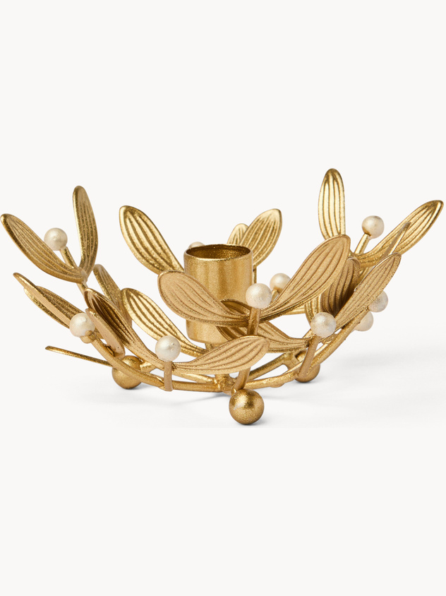 Portacandele in ferro e perle