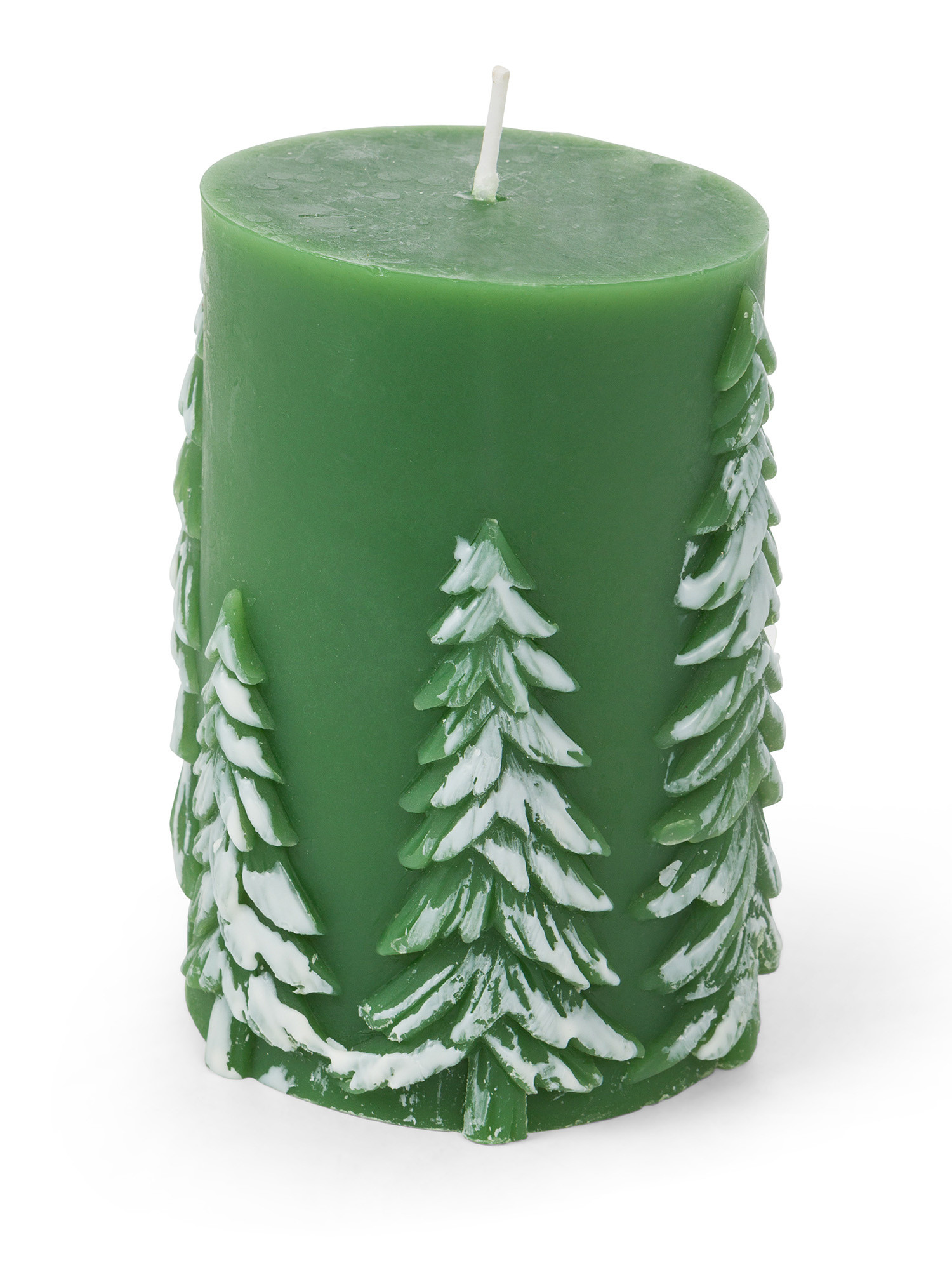 Candle decorated with trees, Green, large image number 1