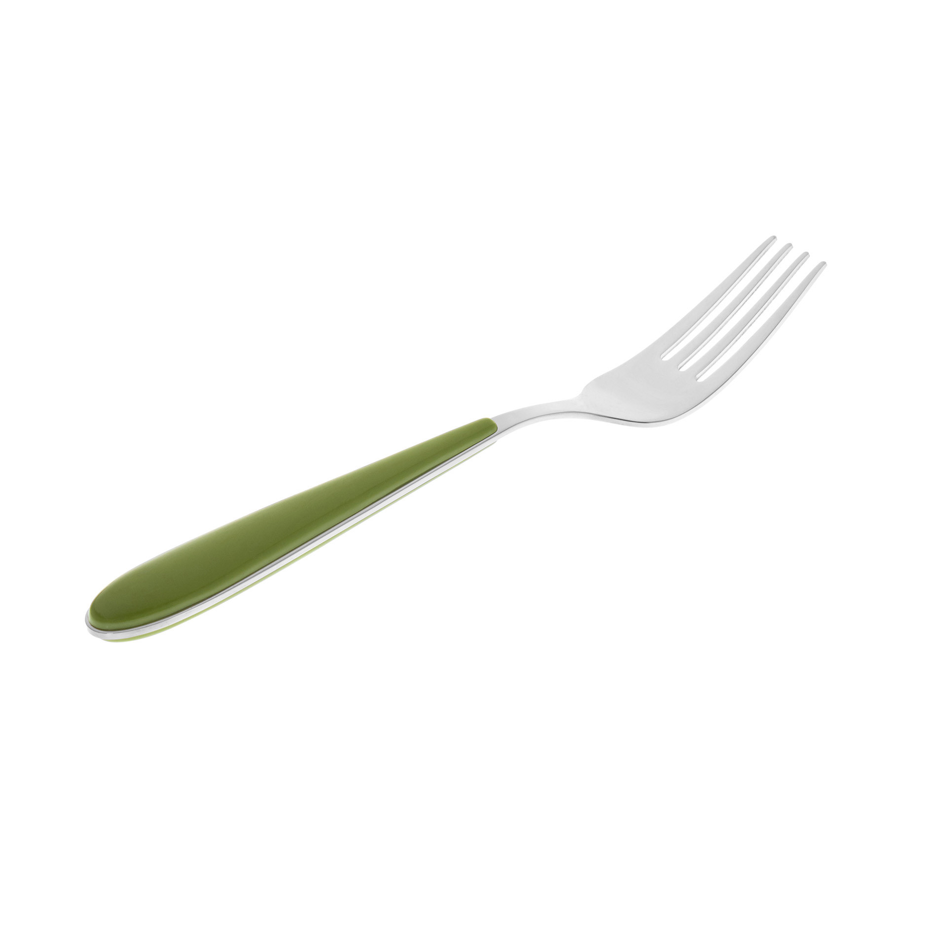 Stainless steel and plastic fork, Green, large image number 0