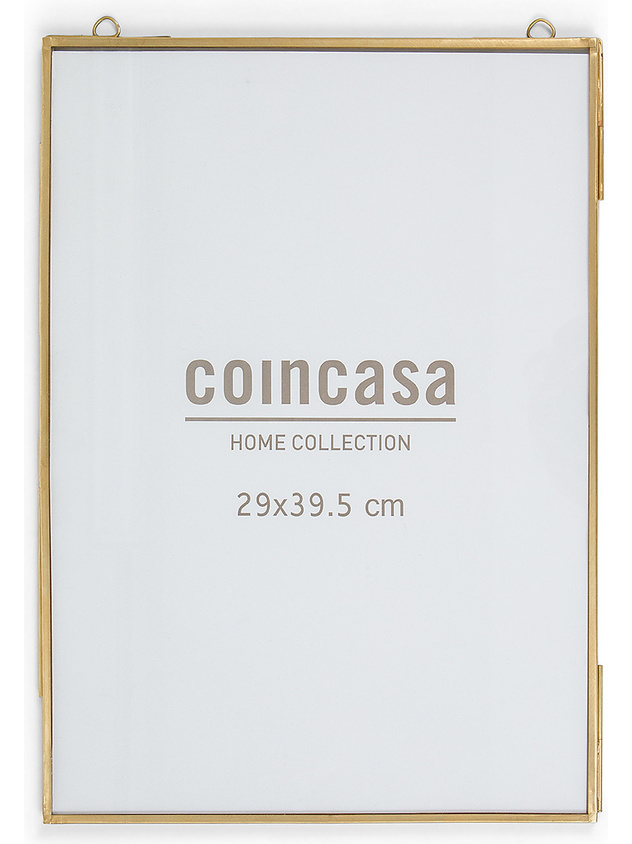 Wall photo frame with golden profiles 30x40