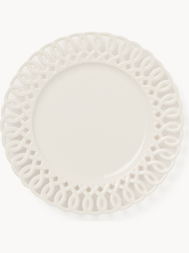 Porcelain fruit plate with a pierced (openwork) rim