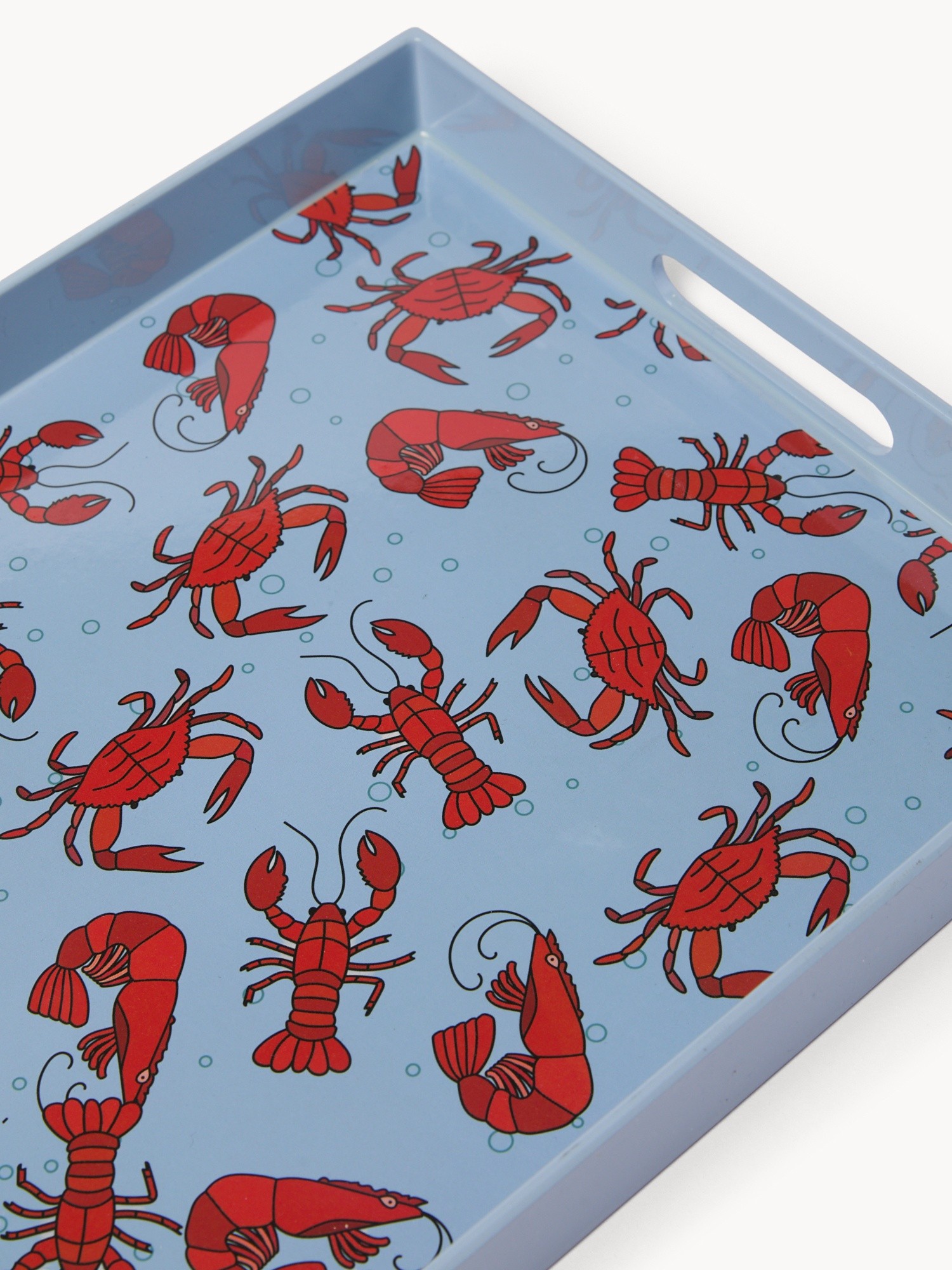 Plastic tray with lobster motif, Light Blue, large image number 0
