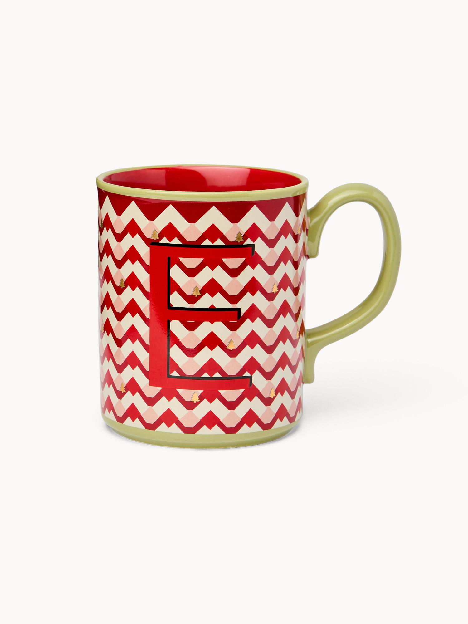 Mug in ceramica lettera E, Rosso, large image number 0