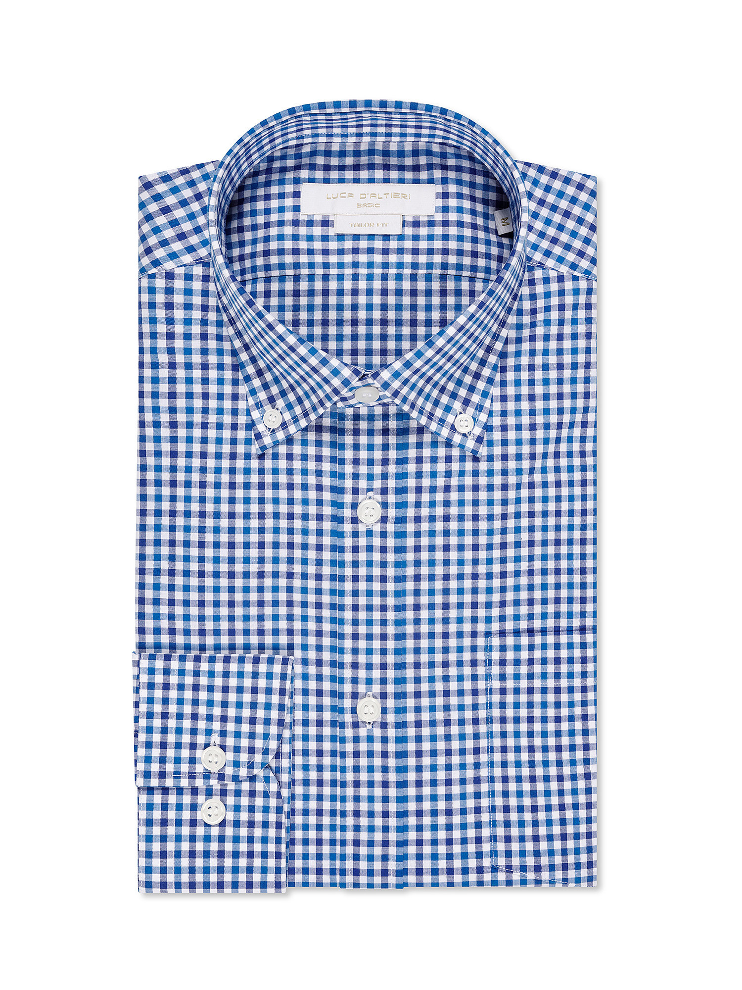 Basic tailor fit shirt in pure cotton, Blue, large image number 0