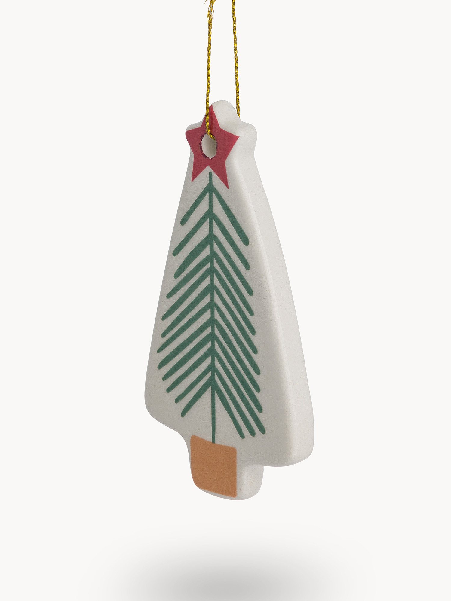 Decorazione in ceramica a forma di albero, Bianco, large image number 1