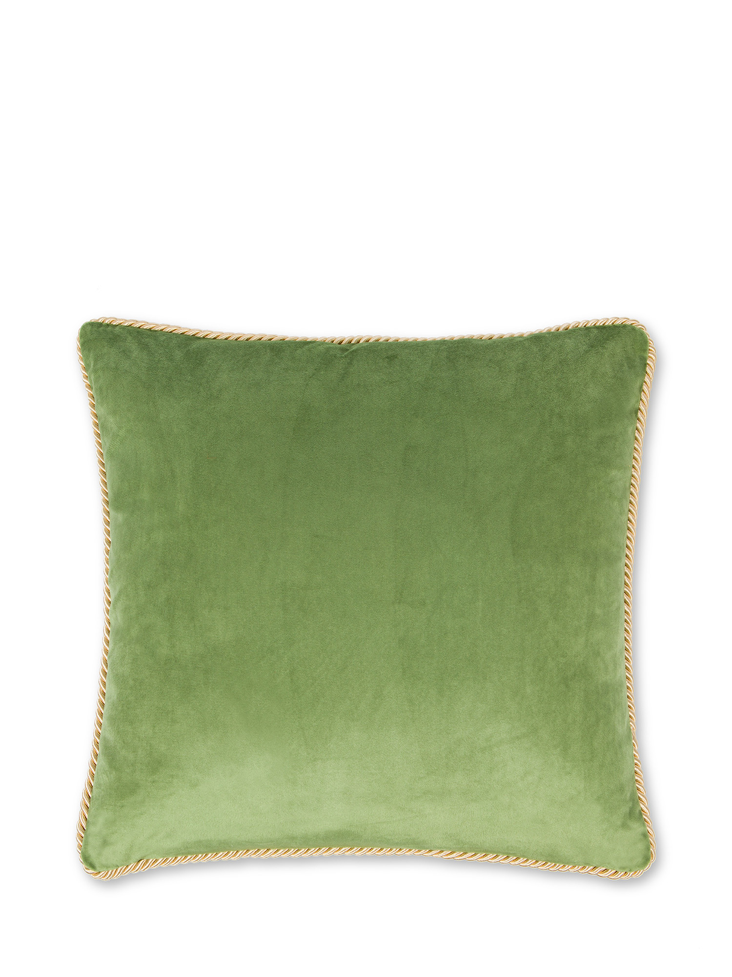Two-tone velvet cushion 45X45cm, Green, large image number 0