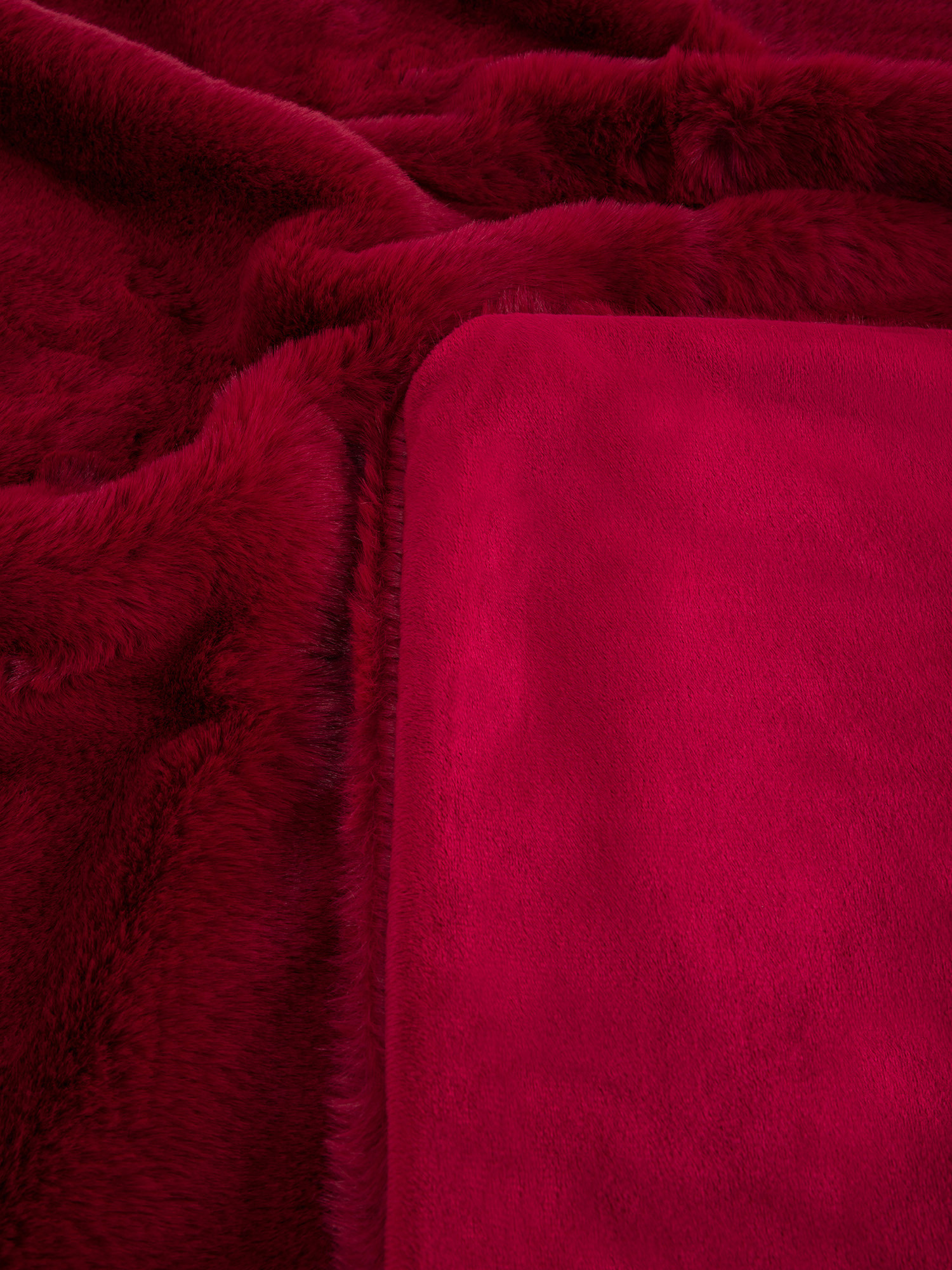 Plaid effetto pelo, Rosso, large image number 1