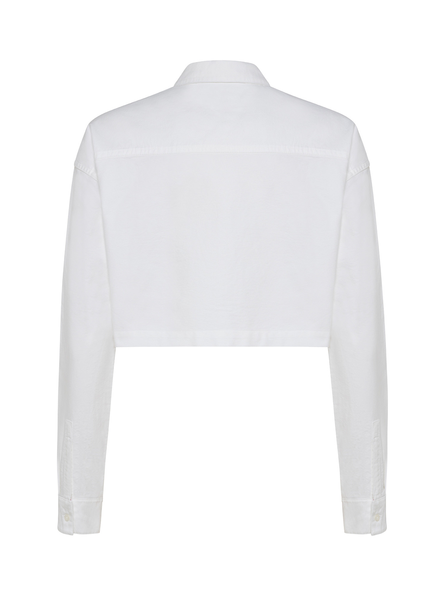 Tommy Jeans - Cropped shirt with logo on the pocket, White, large image number 1