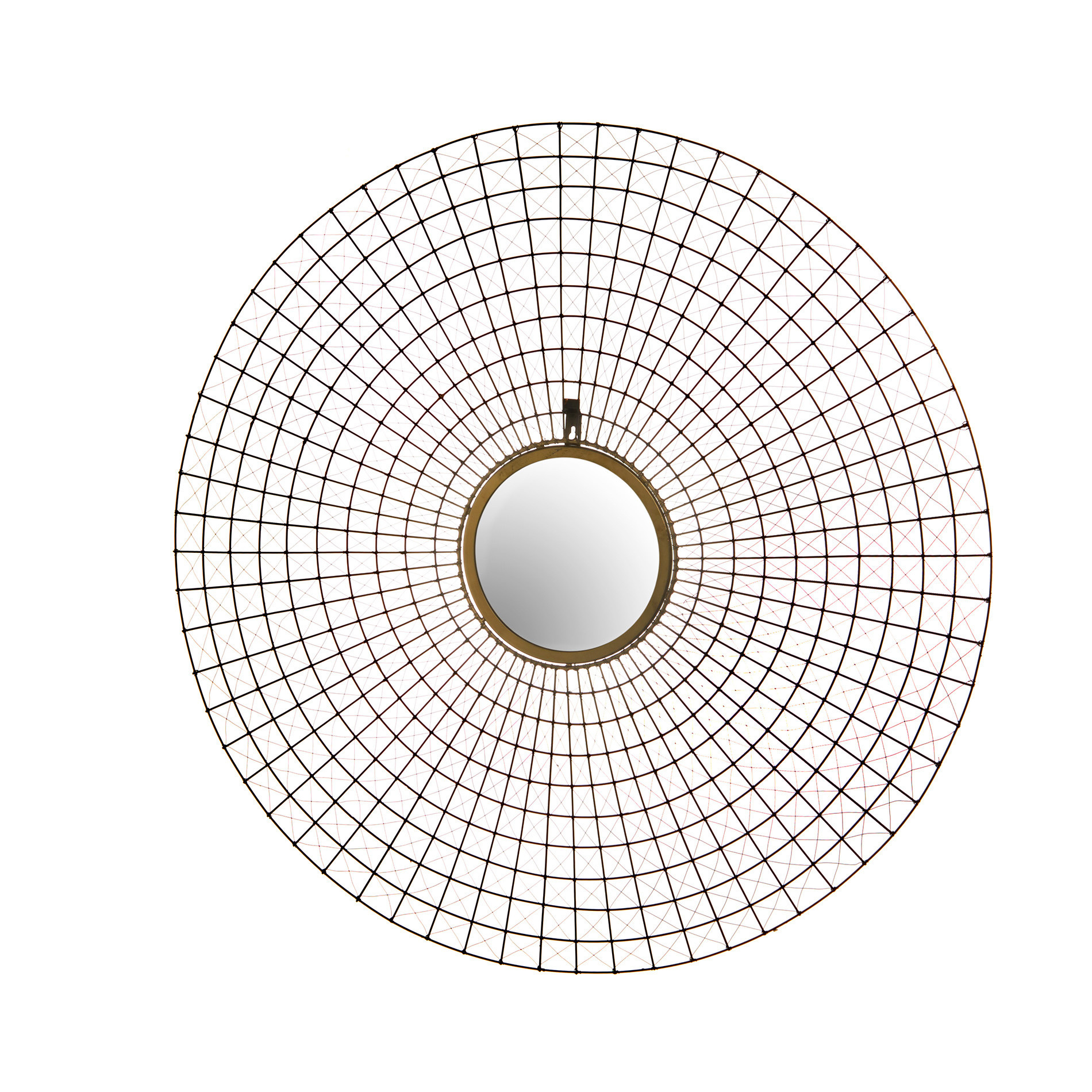 Round mirror in iron wire, Grey, large image number 0