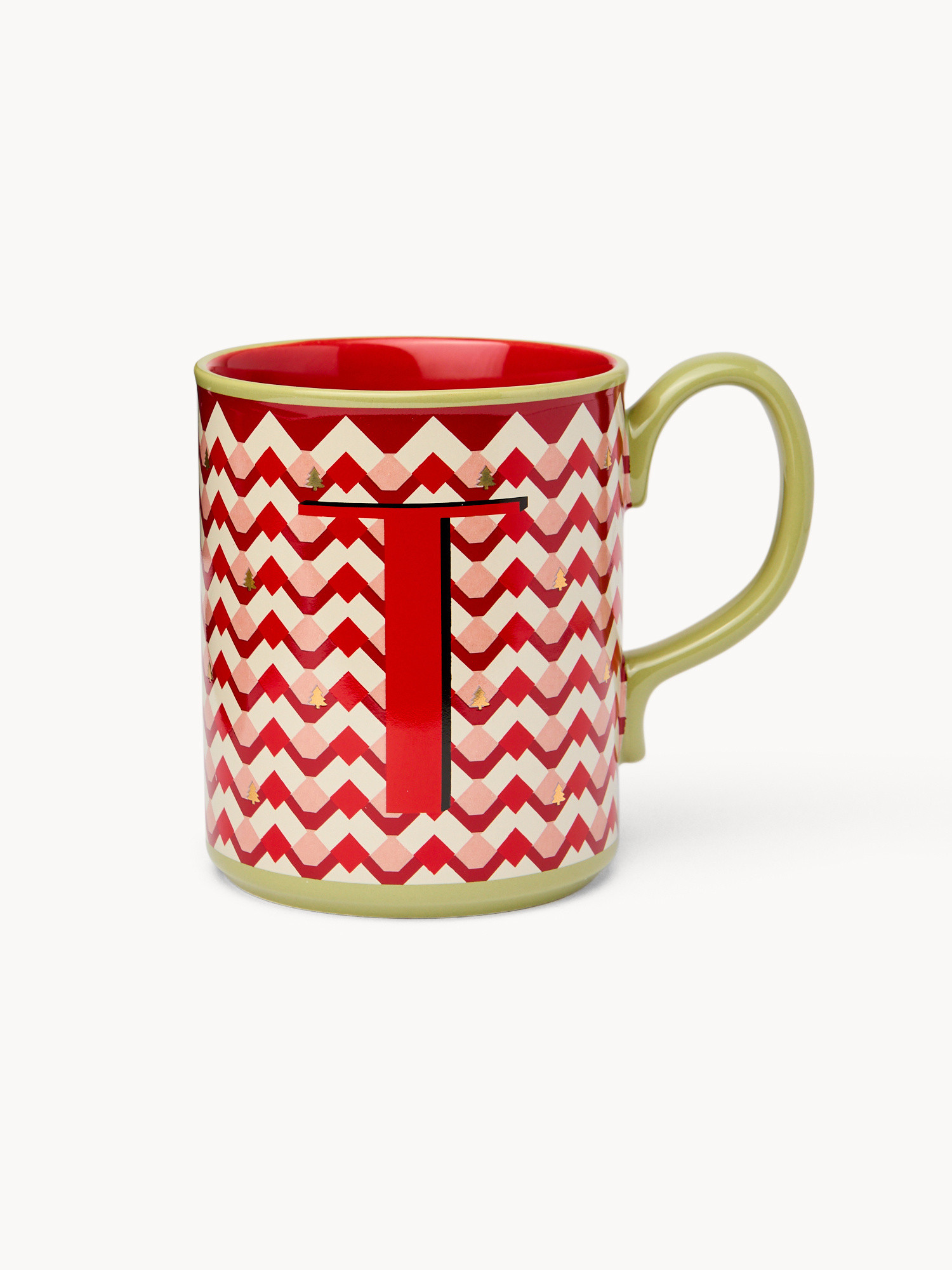 Ceramic mug letter T, Red, large image number 0