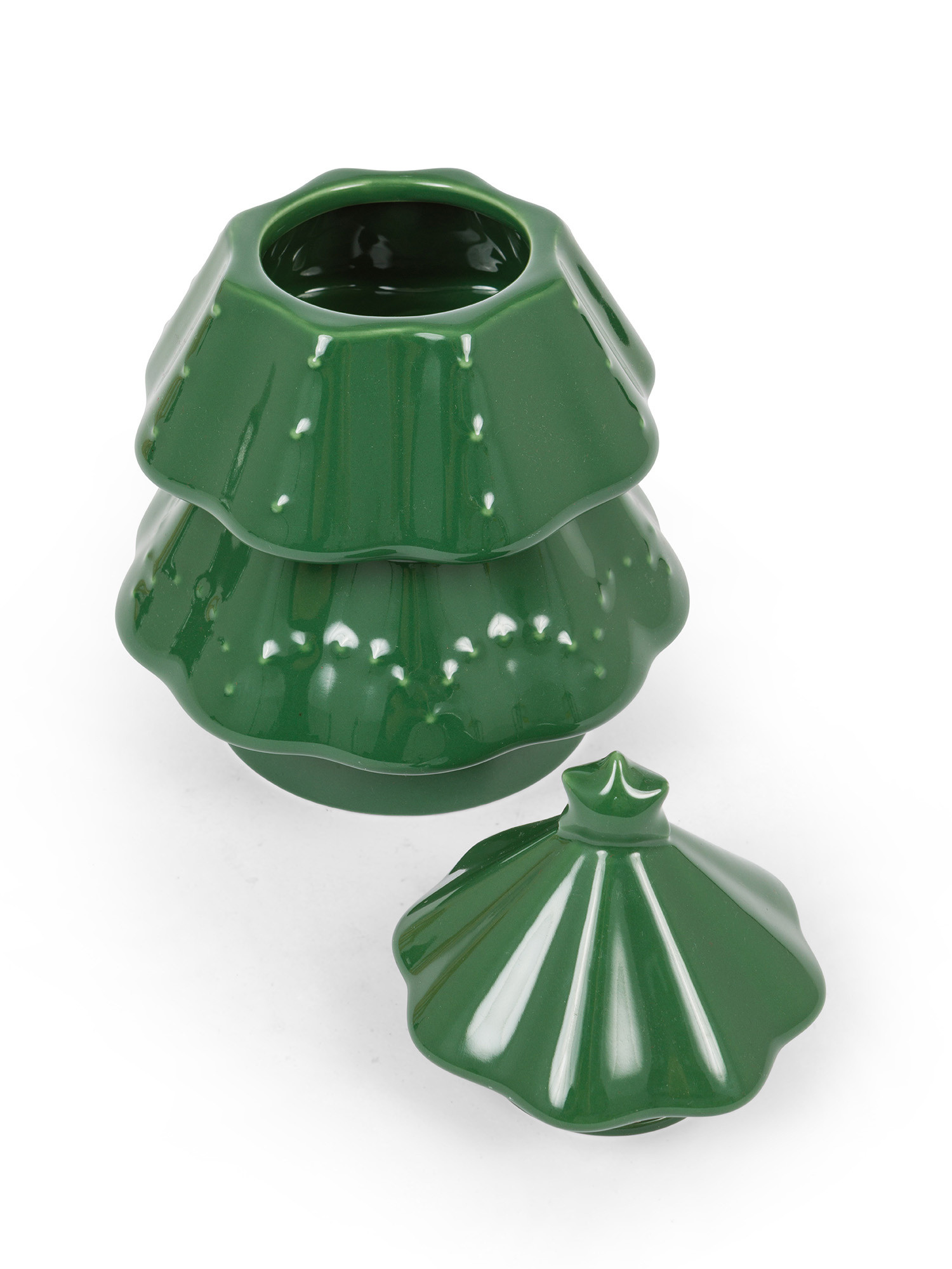 Porcelain tree biscuit jar, Green, large image number 1