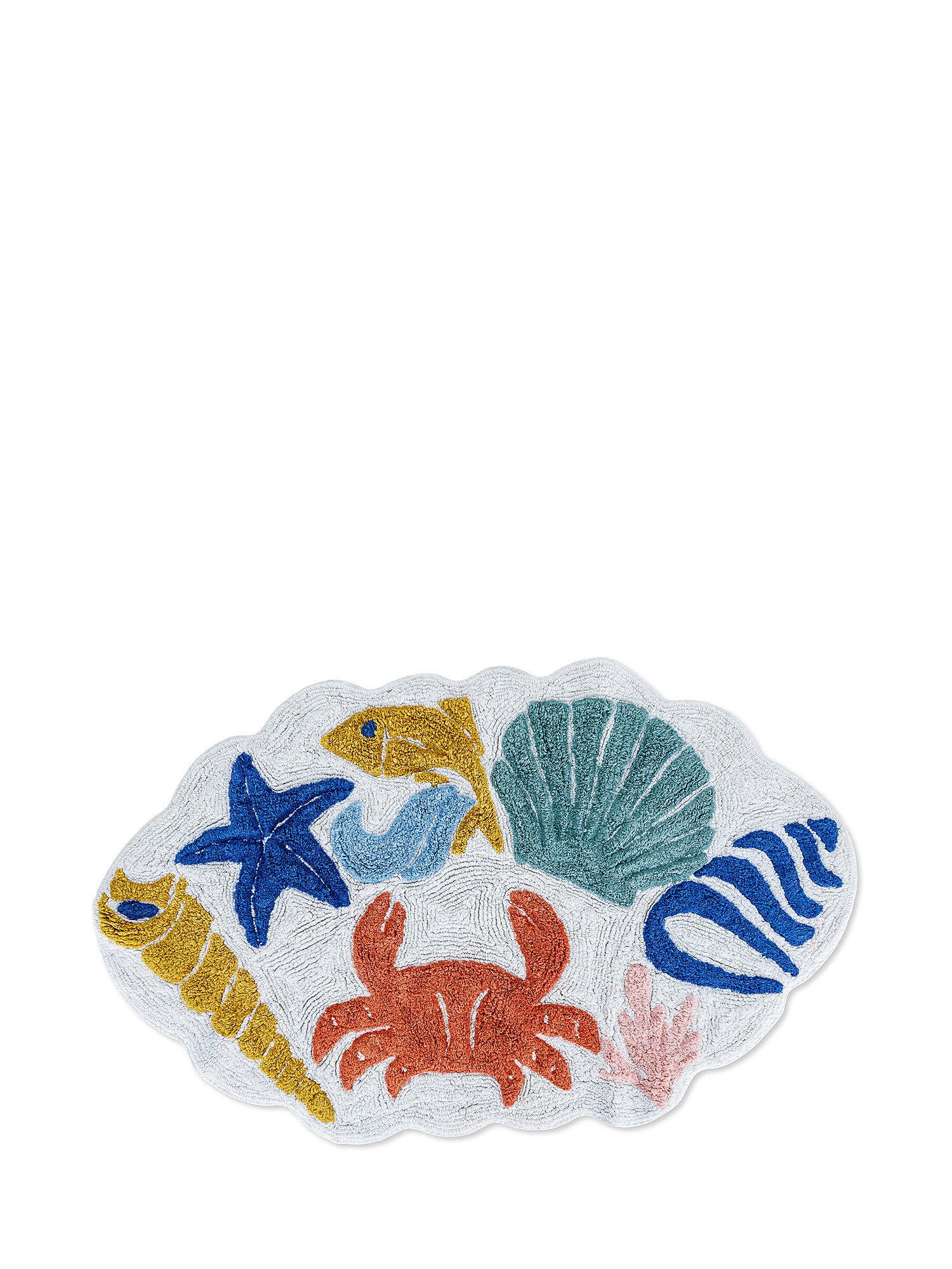 Tappeto bagno sagomato motivi marini, Multicolor, large
