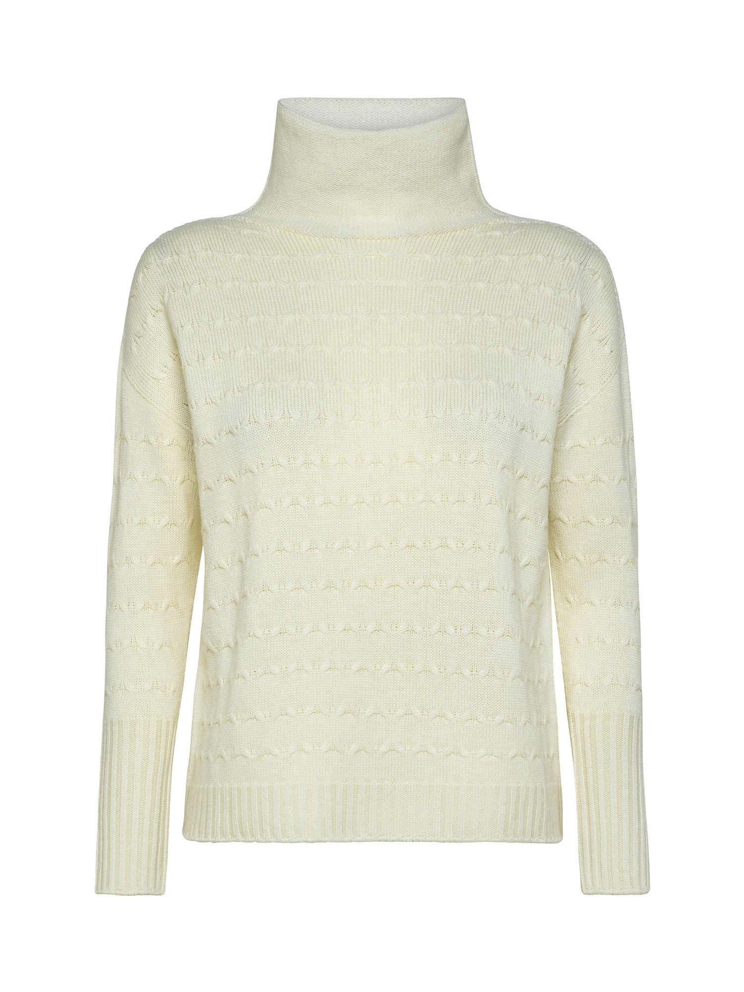 K Collection - Knitted turtleneck pullover, Ecru, large image number 0