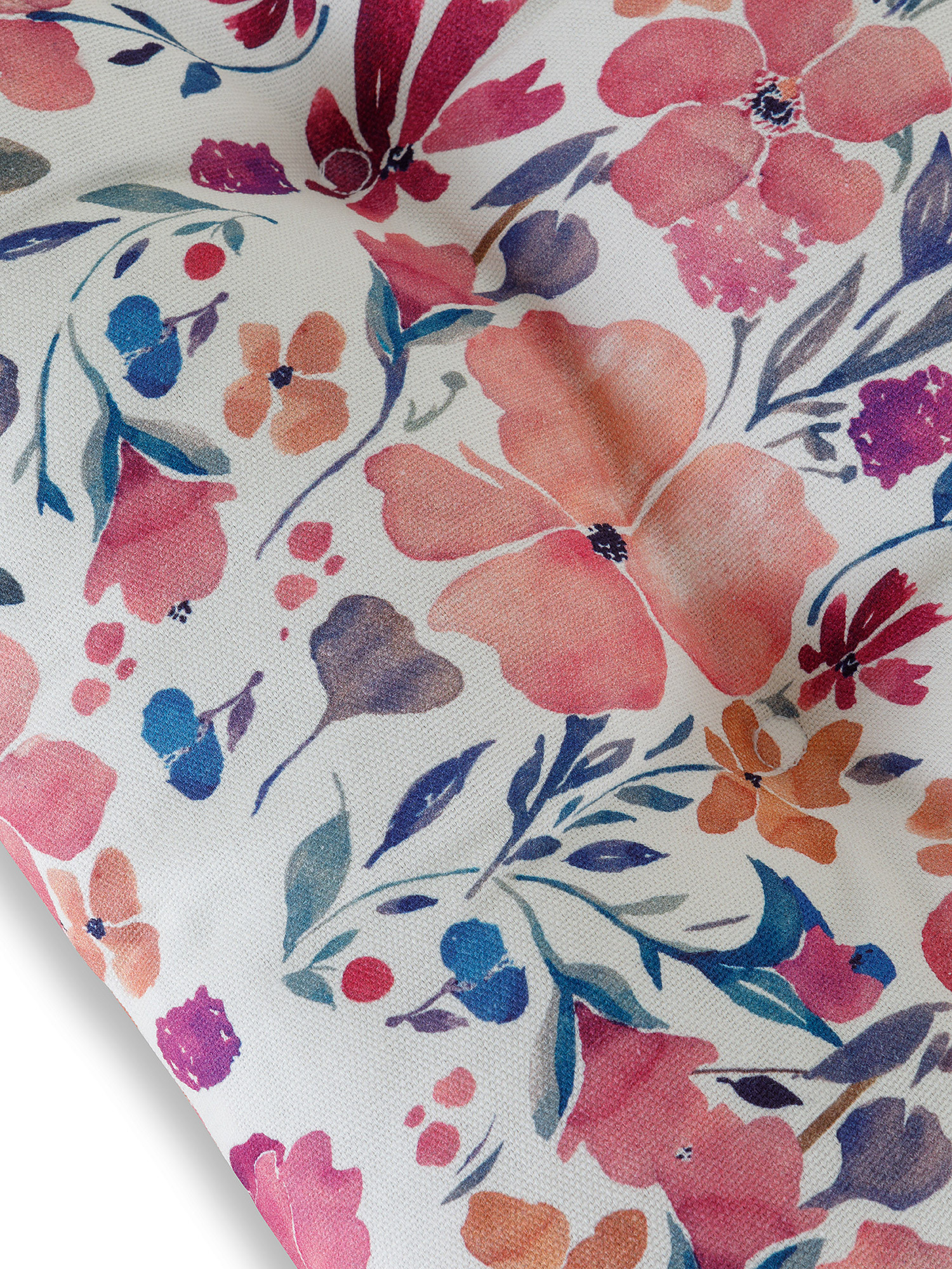 Cuscino da sedia puro cotone stampa fiori patchwork, Rosa, large image number 1