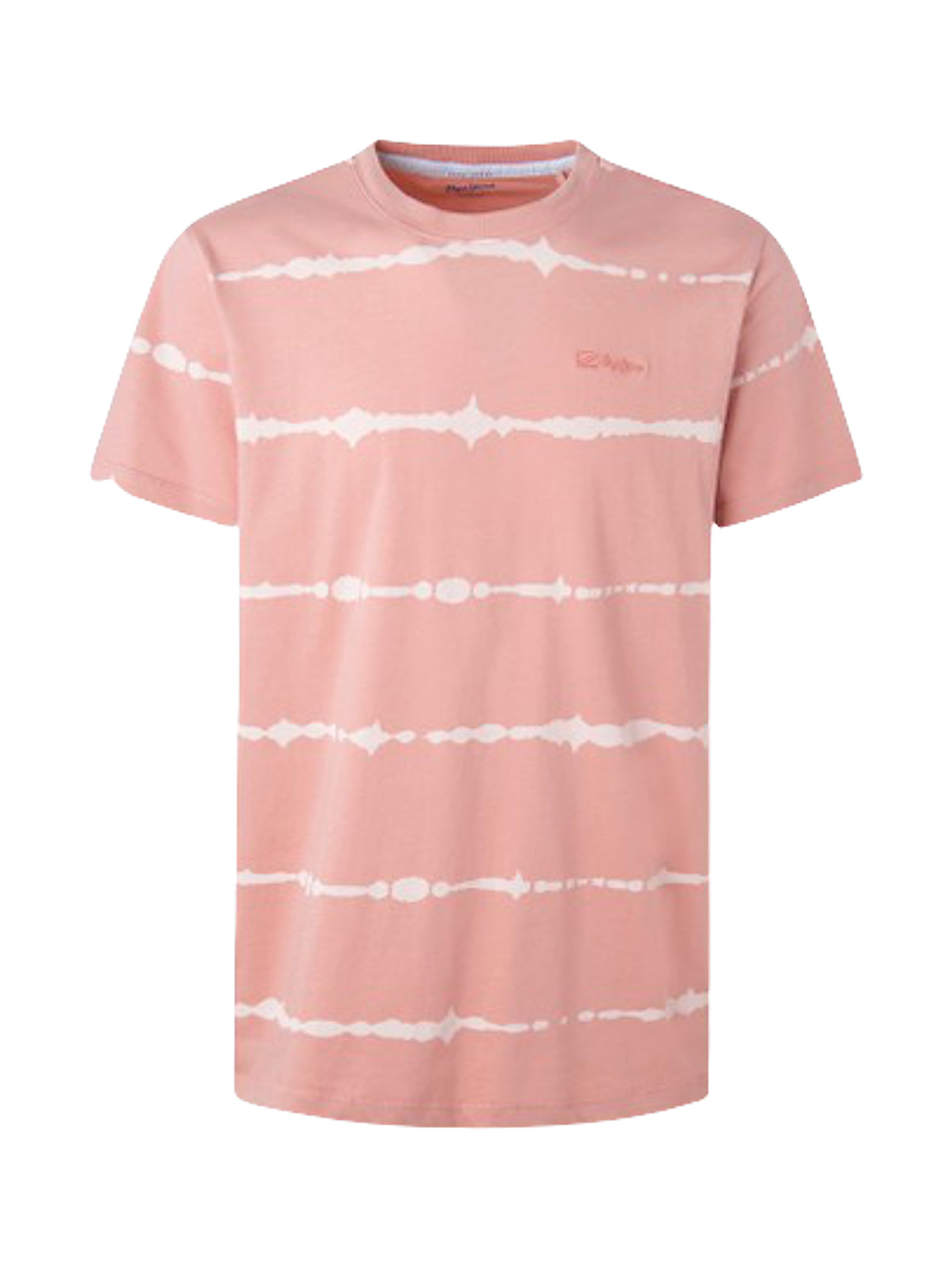T-shirt tie-dye a strisce alam, Rosa chiaro, large