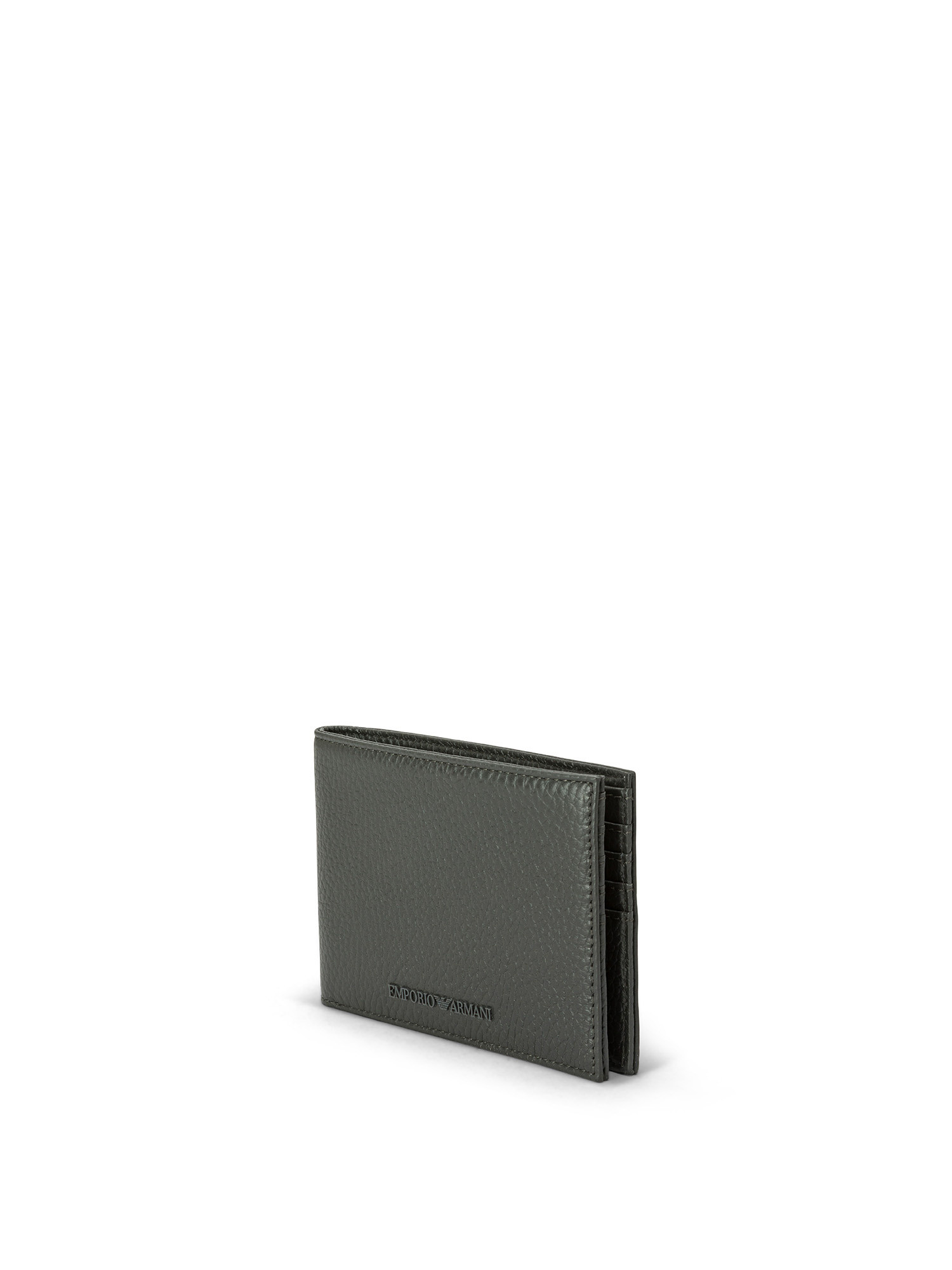 Emporio Armani - Wallet in tumbled leather, Dark Grey, large image number 1