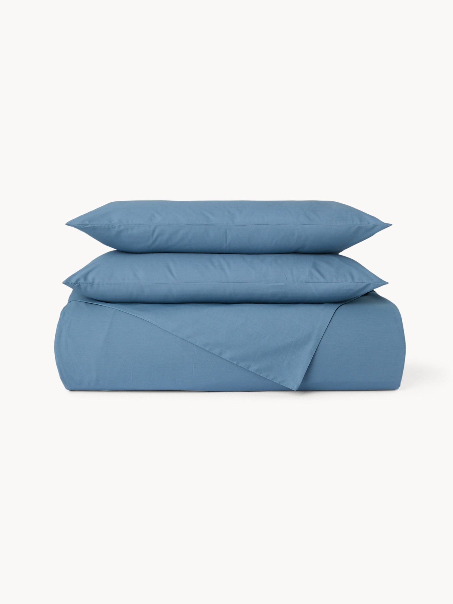 Solid Cotton Percale Duvet Cover Set - Discounted Price, Blue, large image number 0