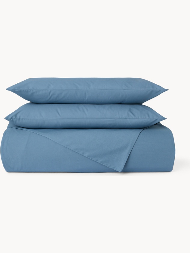 Solid Cotton Percale Duvet Cover Set - Discounted Price