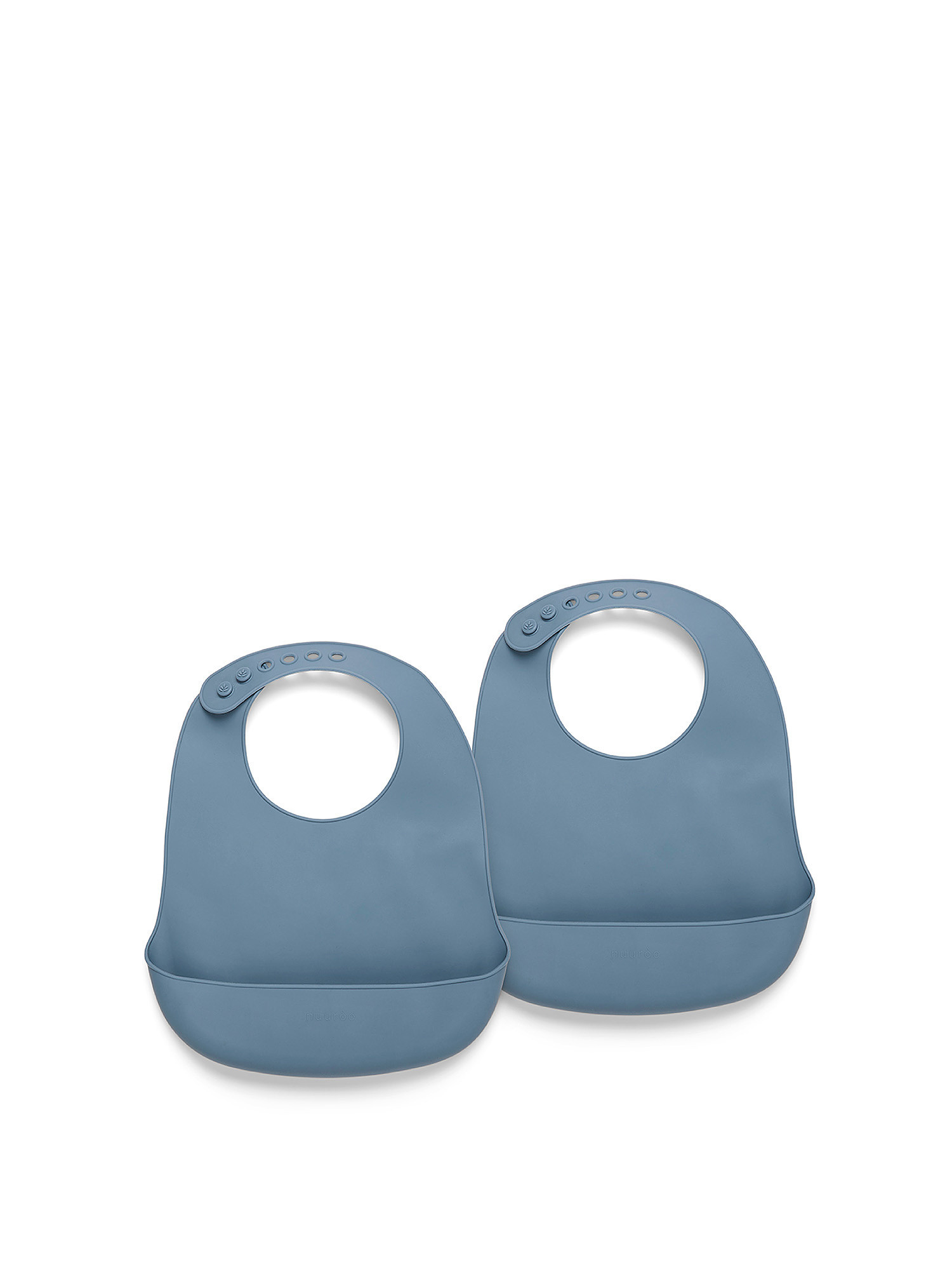 Set of 2 bibs with silicone pocket, Blue, large image number 0