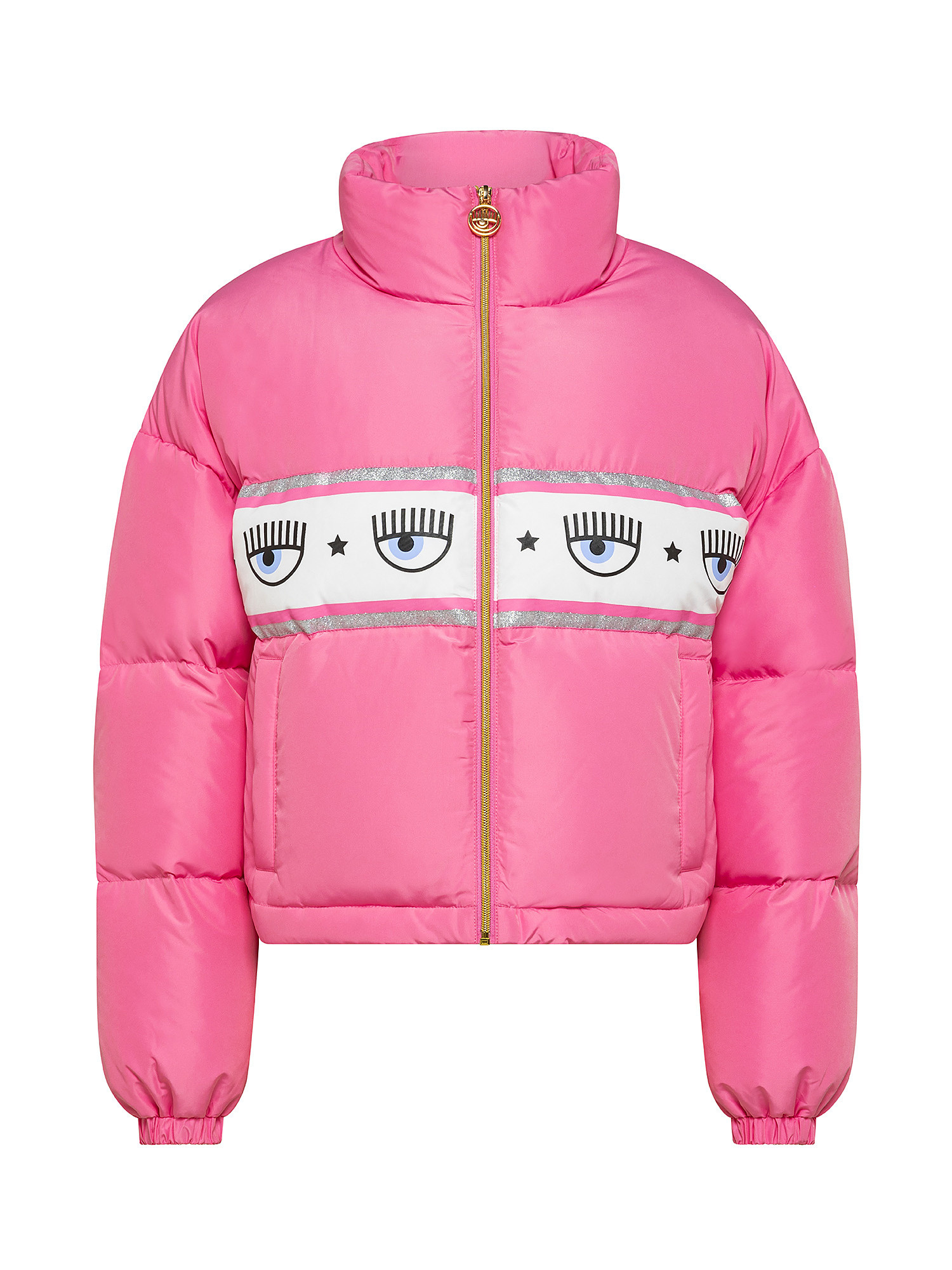 Logomania down jacket, Pink Fuchsia, large image number 0