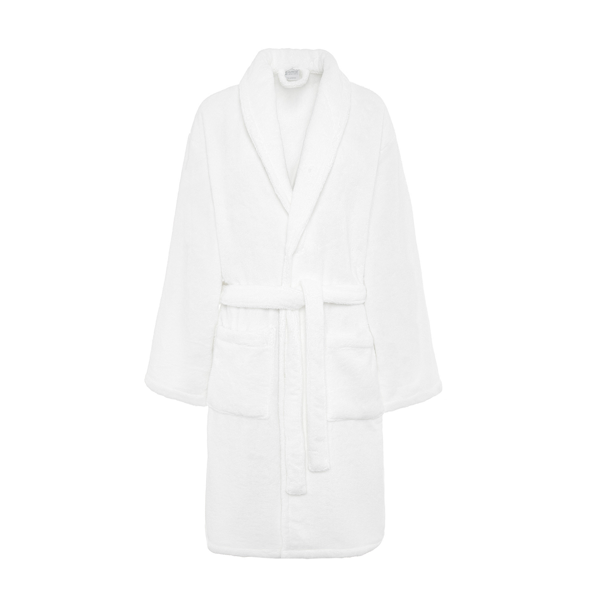 Thermae solid colour bathrobe in 100% cotton, White, large image number 1
