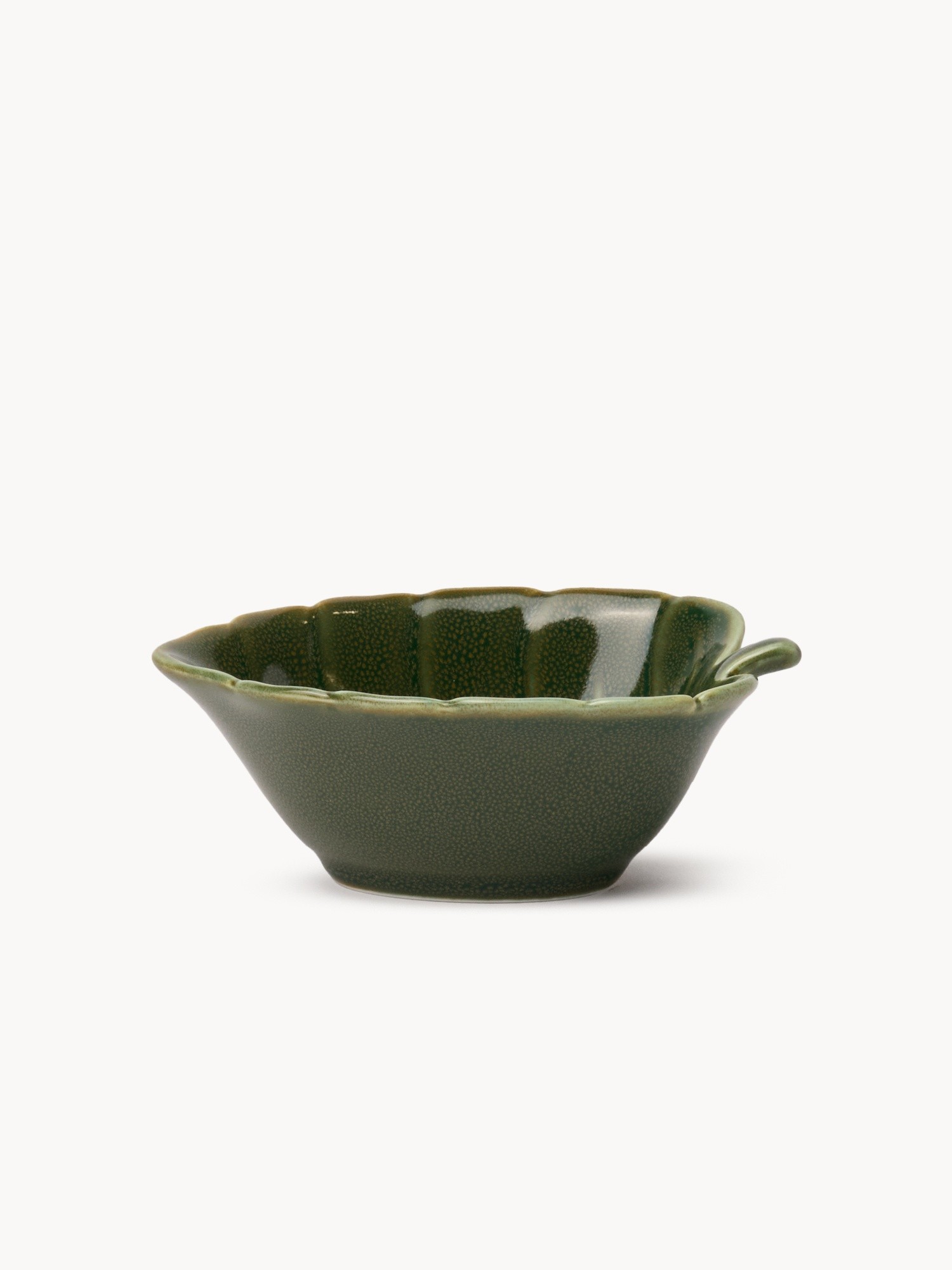 Porcelain bowl in the shape of a leaf, Green, large image number 0