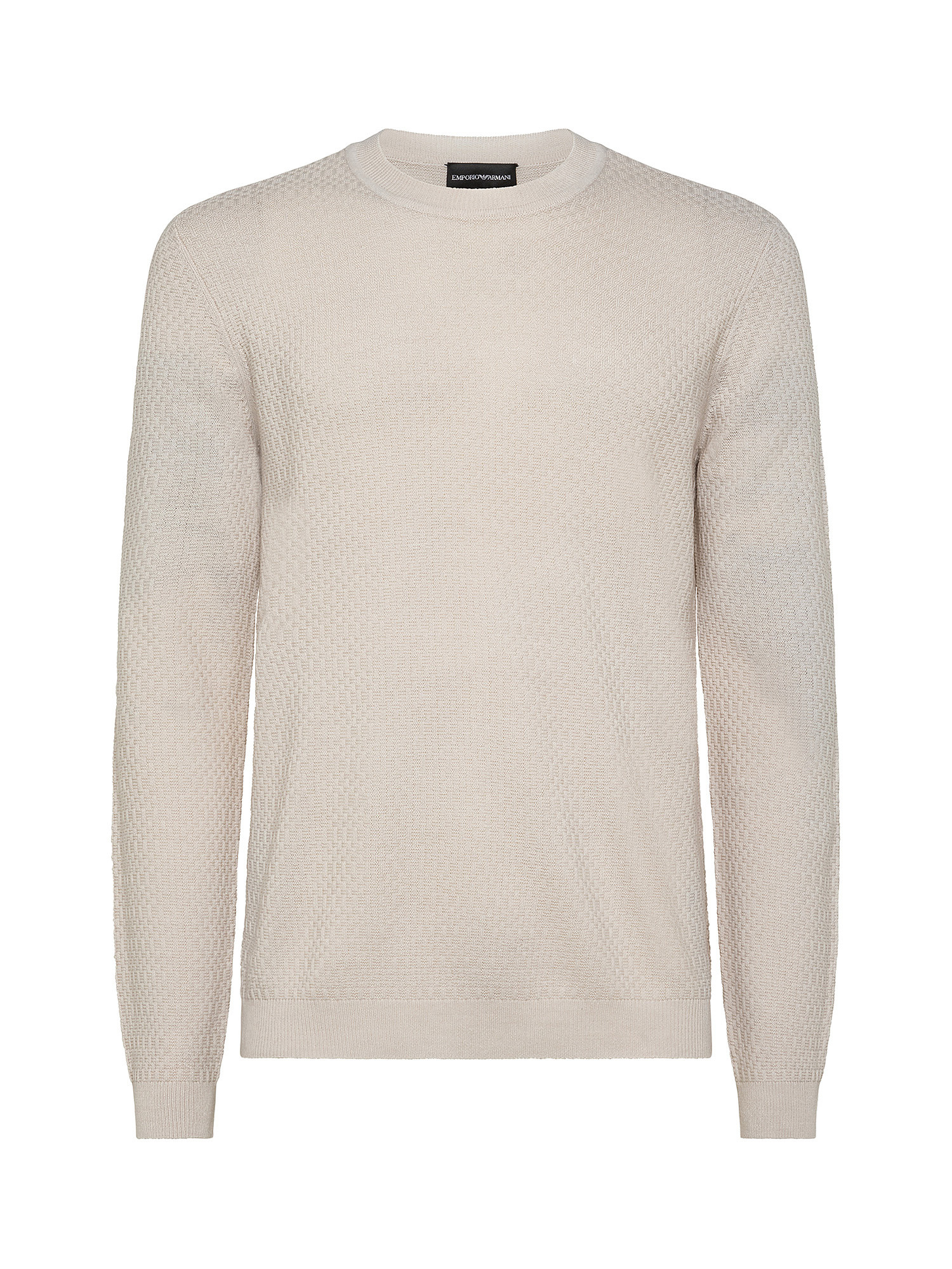 Crewneck sweater in wool blend, White Cream, large image number 0