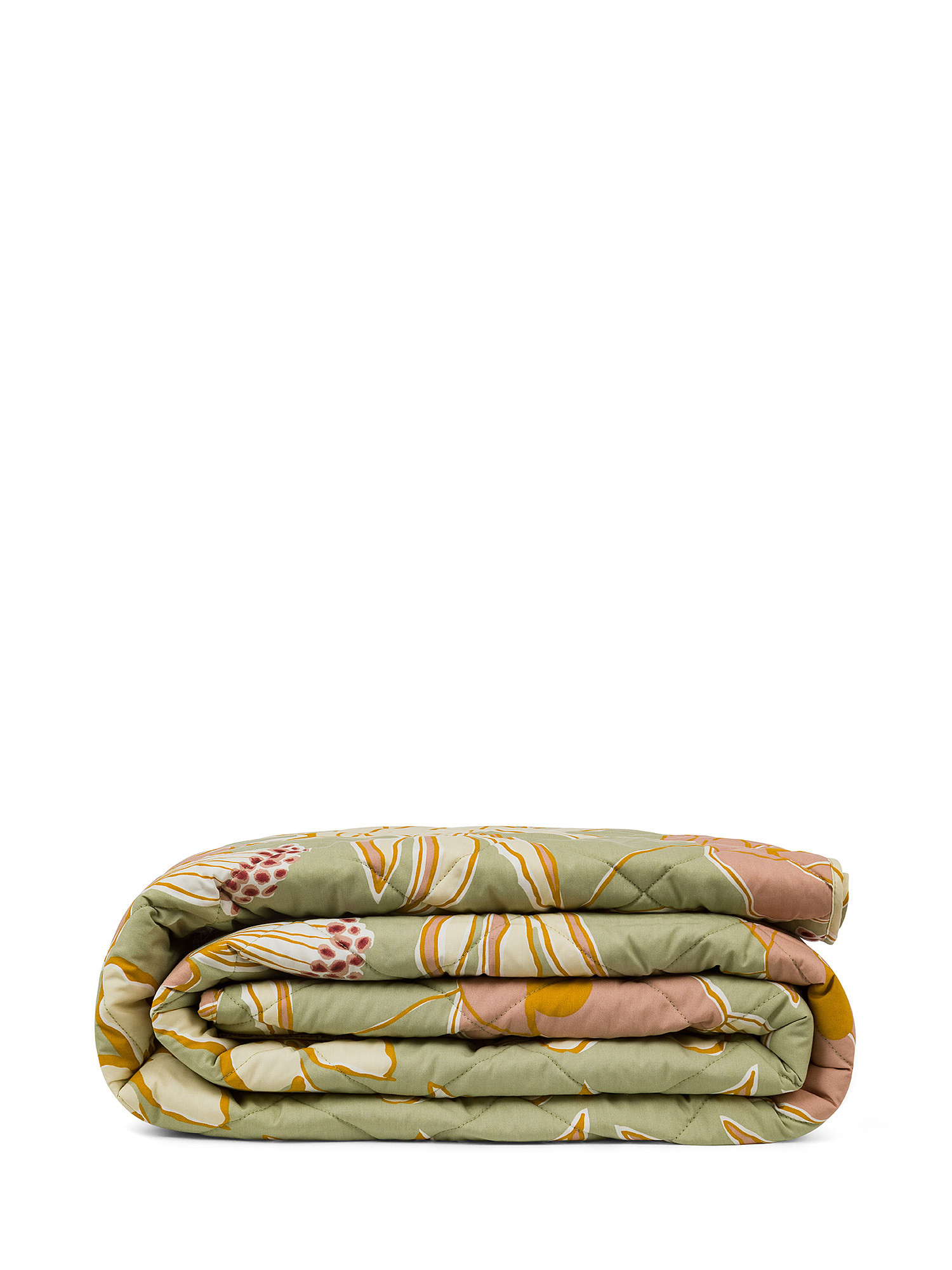 Floral print percale cotton quilt, Multicolor, large image number 0