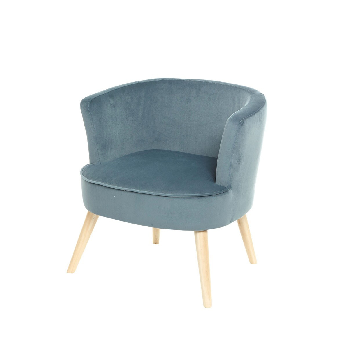 New Juju velvet armchair, Blue, large image number 0