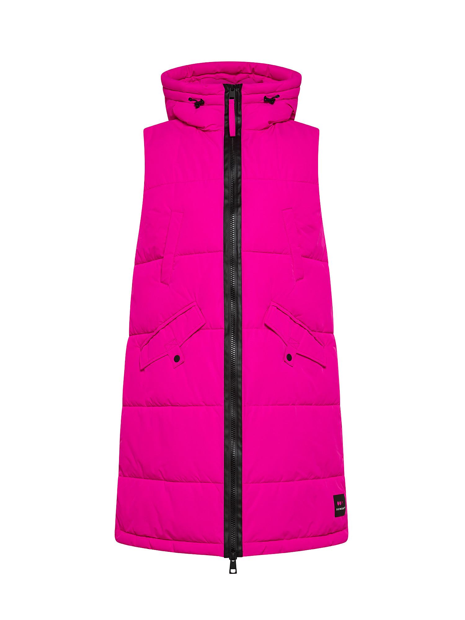 Padded vest with hood, Pink Fuchsia, large image number 0