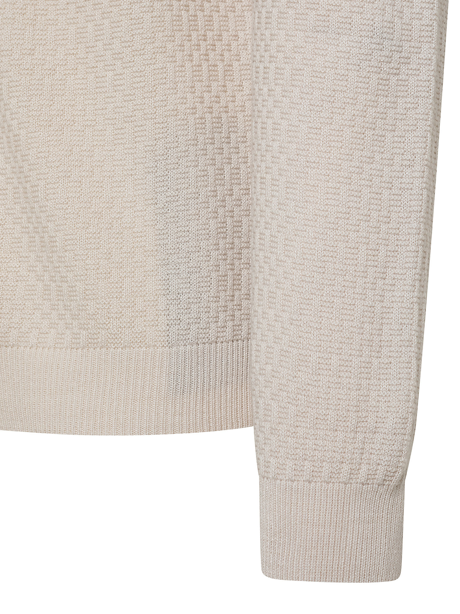 Maglione girocollo in misto lana, Bianco panna, large image number 2