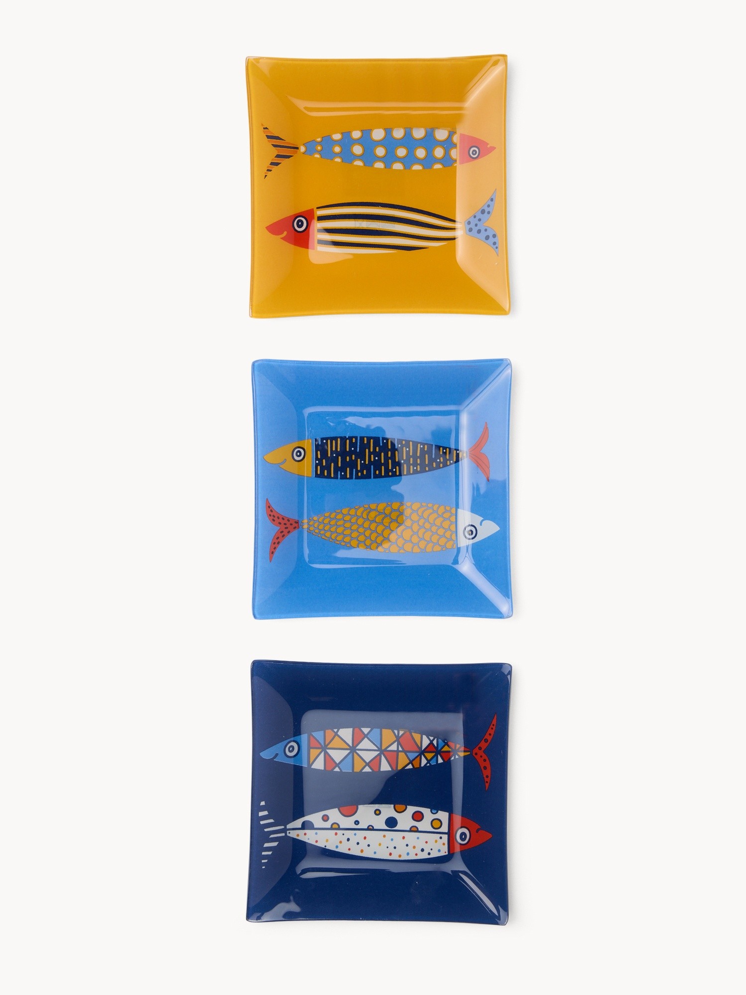 Glass plate with fish decoration - Introductory price, Multicolor, large image number 0