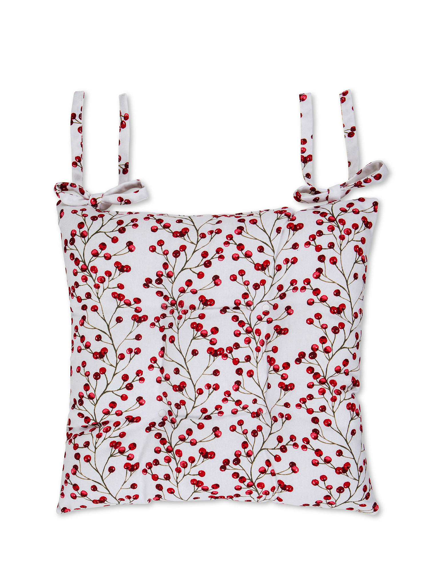 Berries cotton panama chair cushion, Red, large image number 0