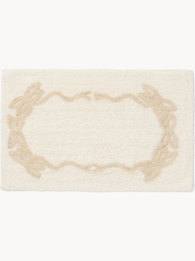 Tappeto bagno in cotone taftato con disegno fiocchi - Prezzo di lancio