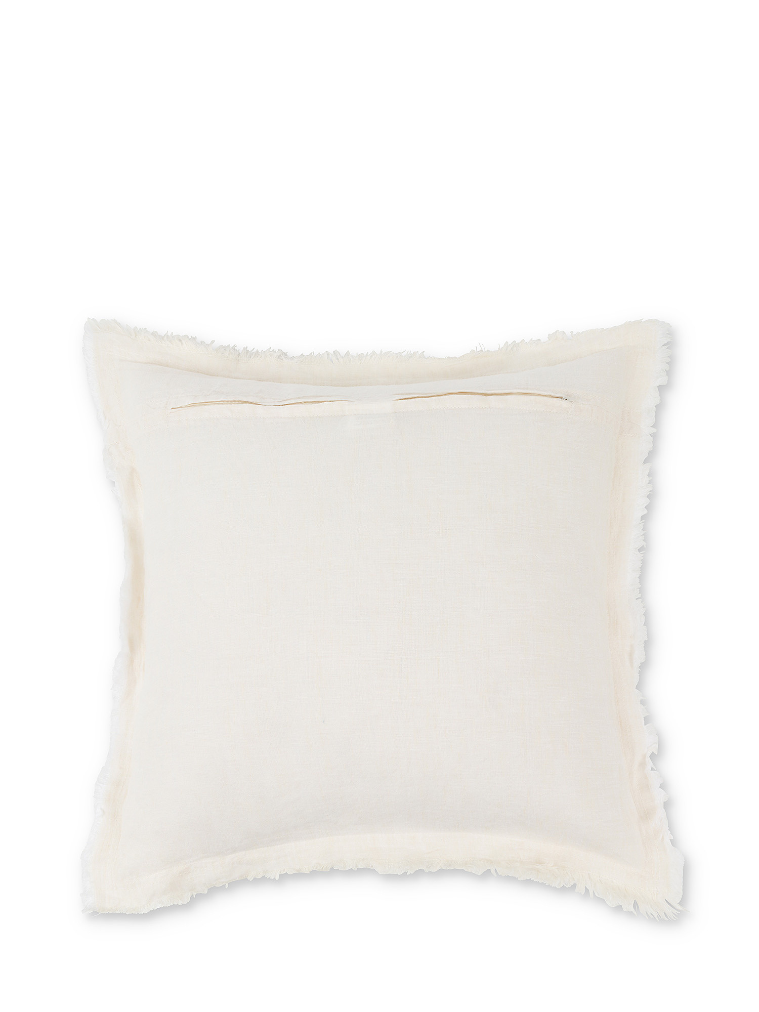 Solid color 100% linen cushion 45x45cm, White, large image number 1